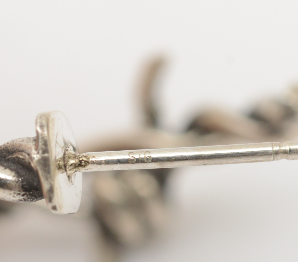 Sterling Silver Twisted Barbed Wire Hoops