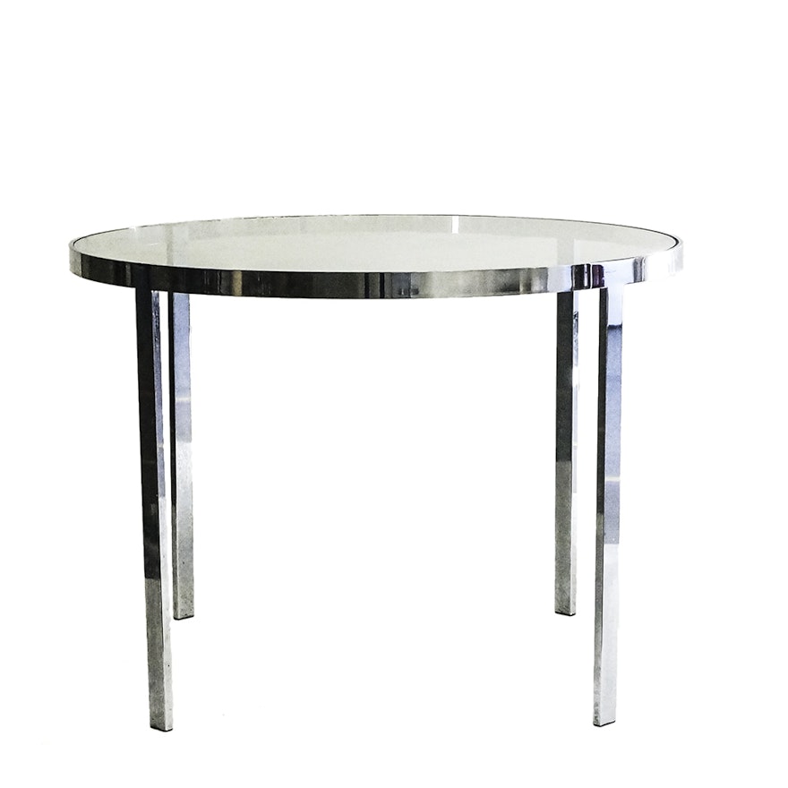 Modern Style Chrome and Glass Table