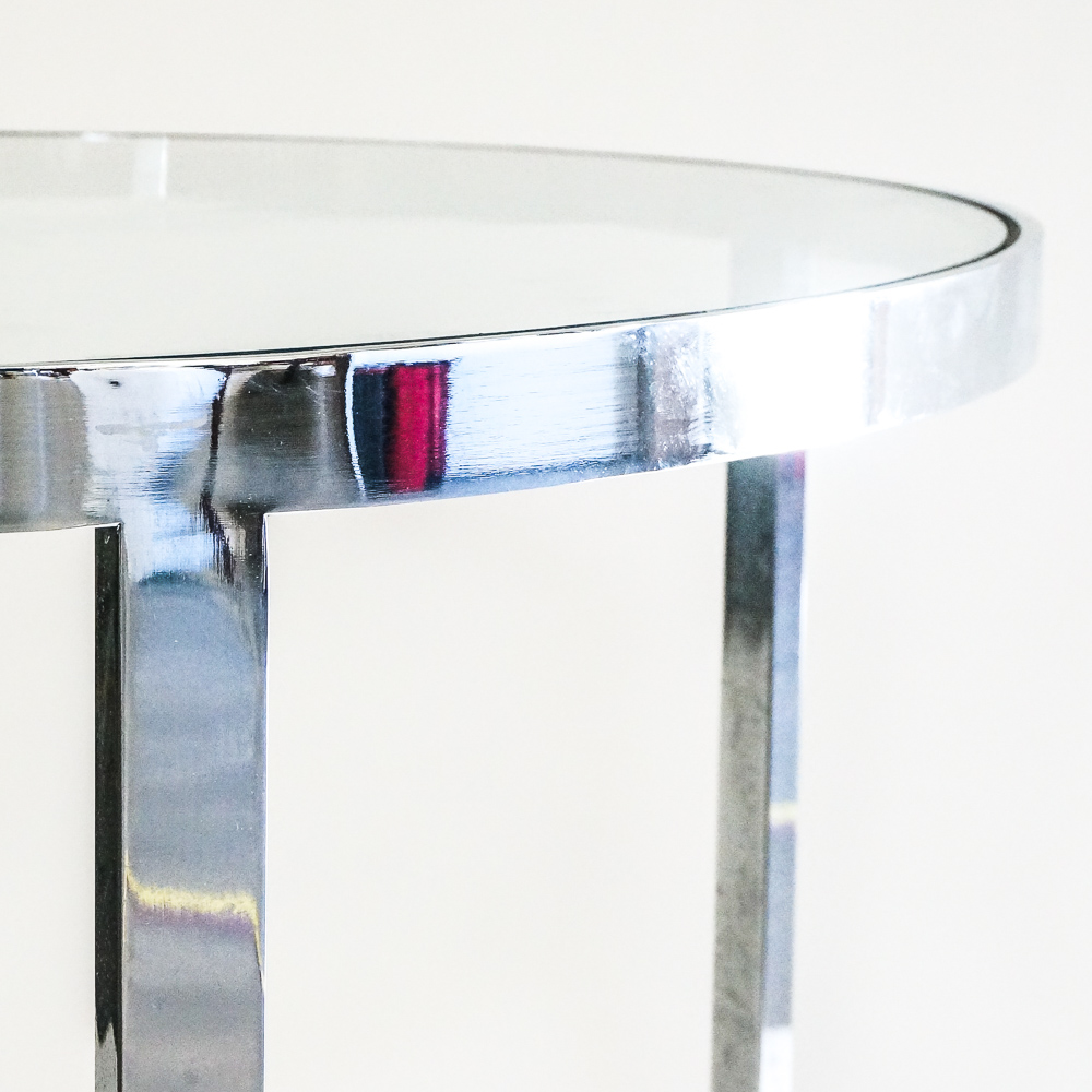 Modern Style Chrome and Glass Table
