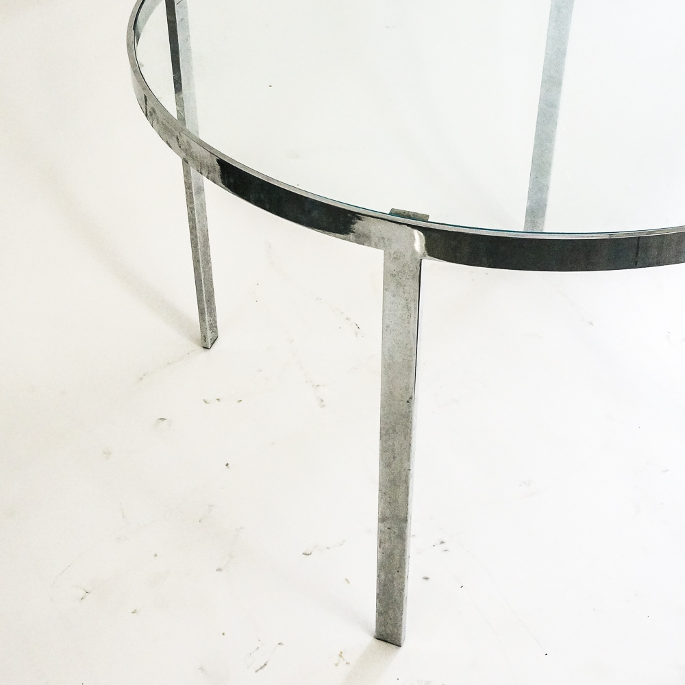 Modern Style Chrome and Glass Table
