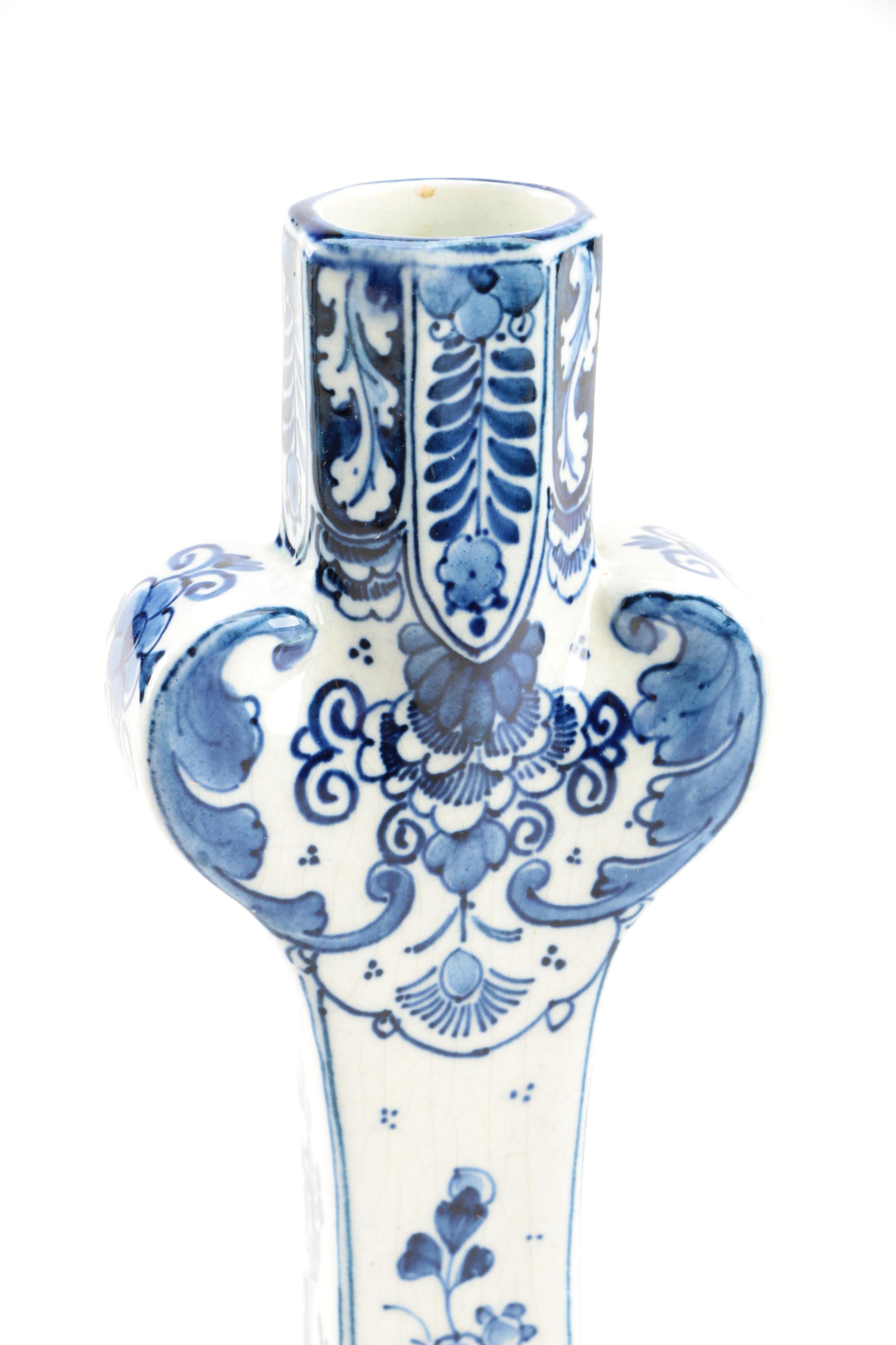 Antique Delft Blue and White Candle Holder