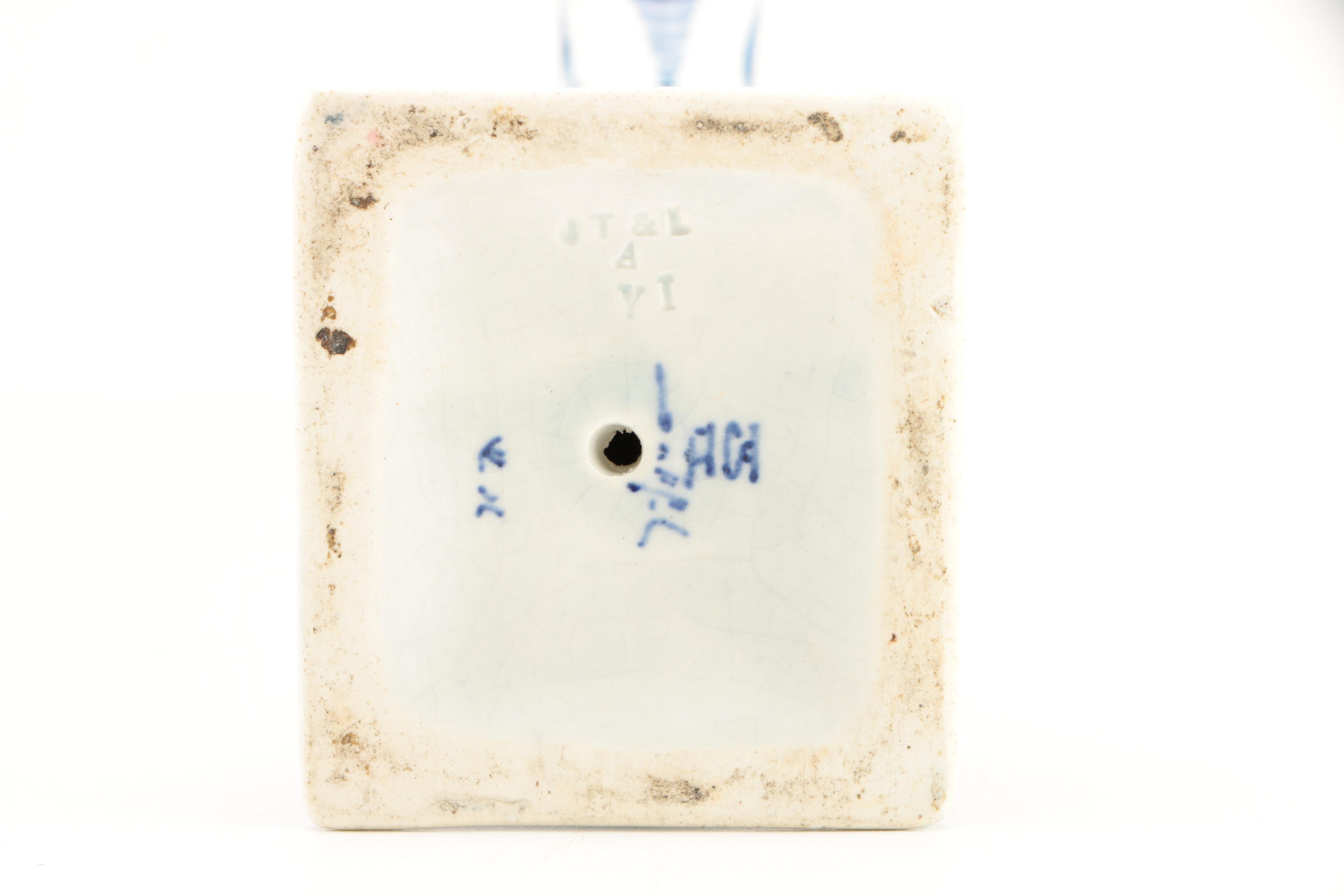 Antique Delft Blue and White Candle Holder