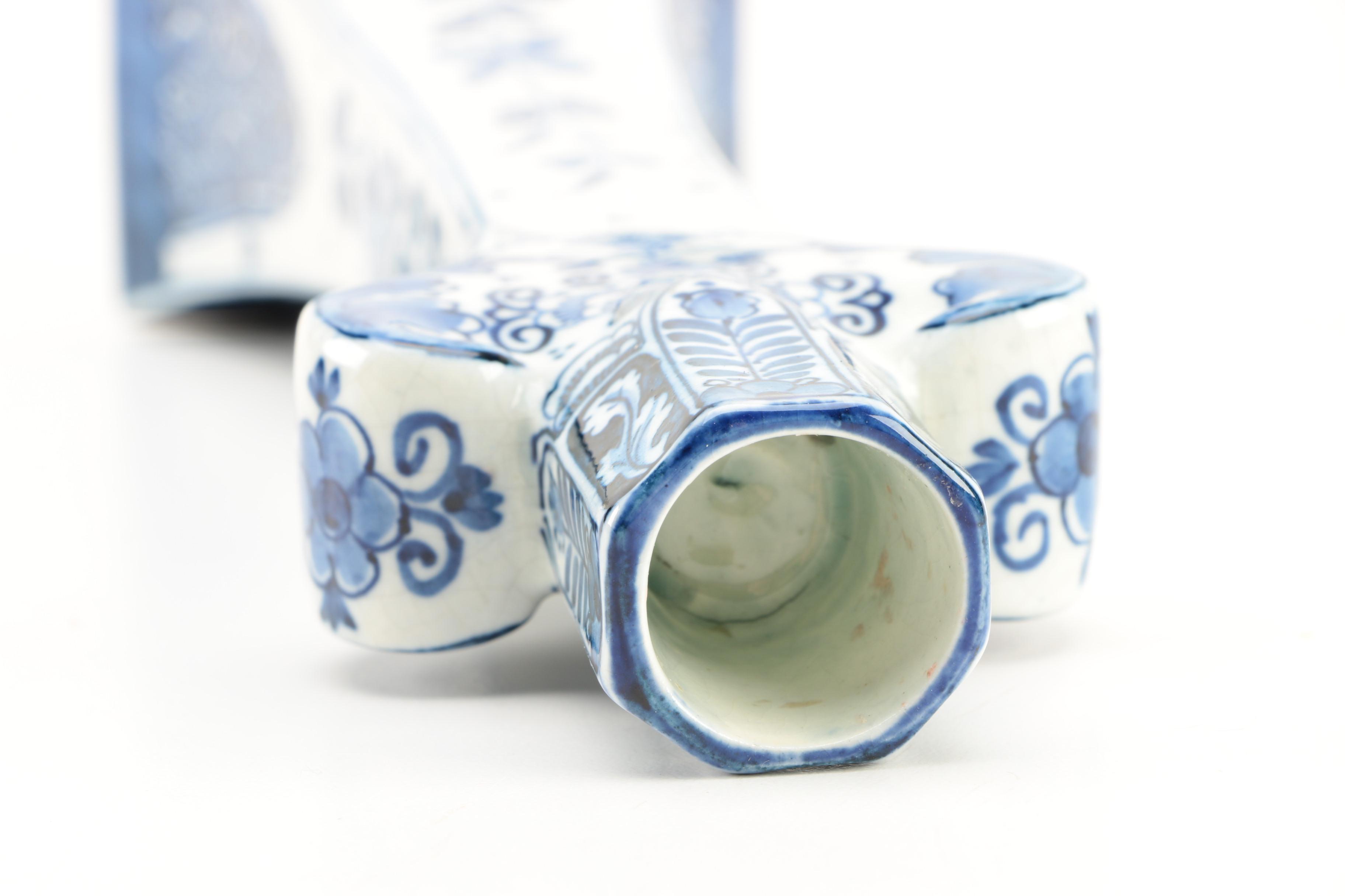 Antique Delft Blue and White Candle Holder