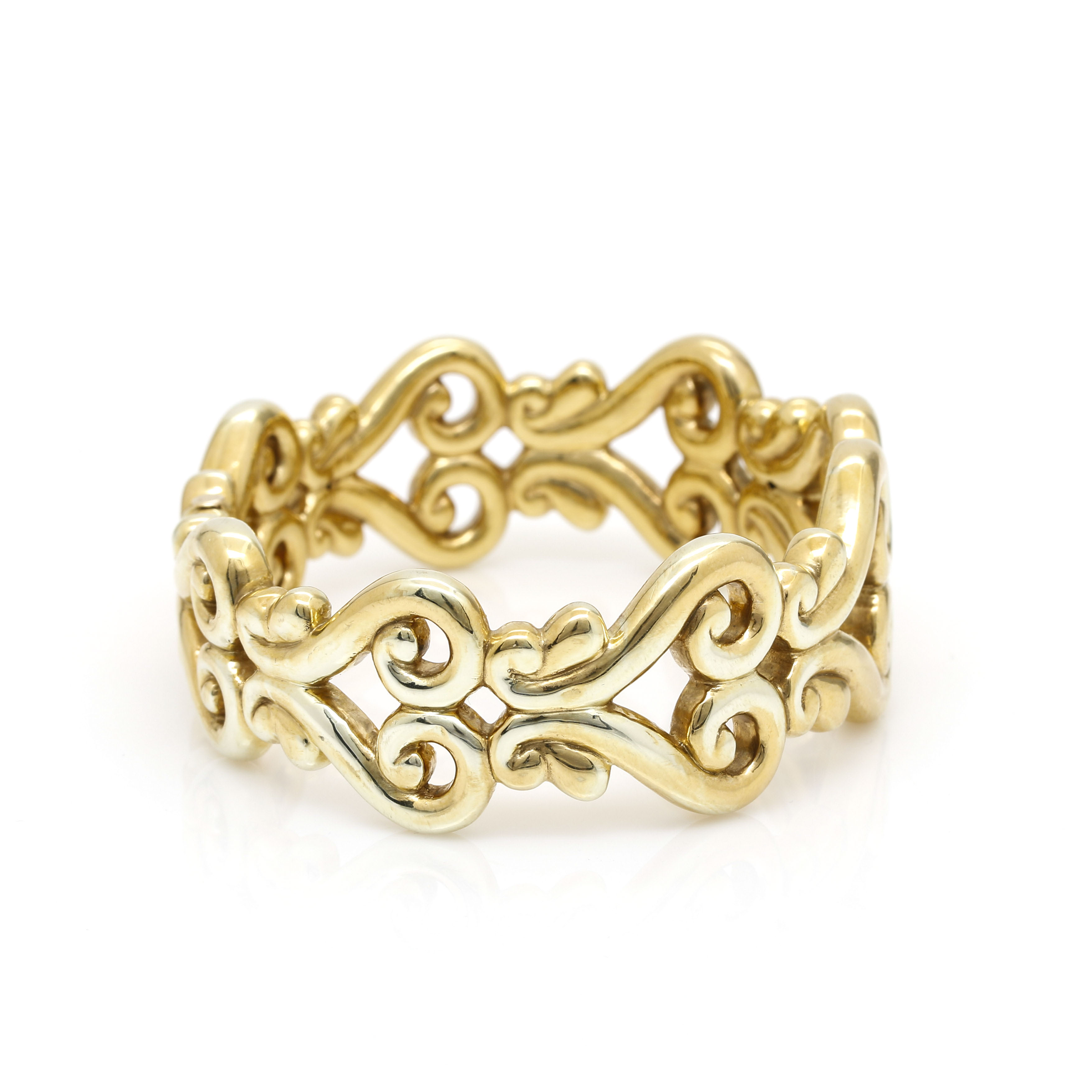 14K Yellow Gold Hollow Hinged Bangle Bracelet