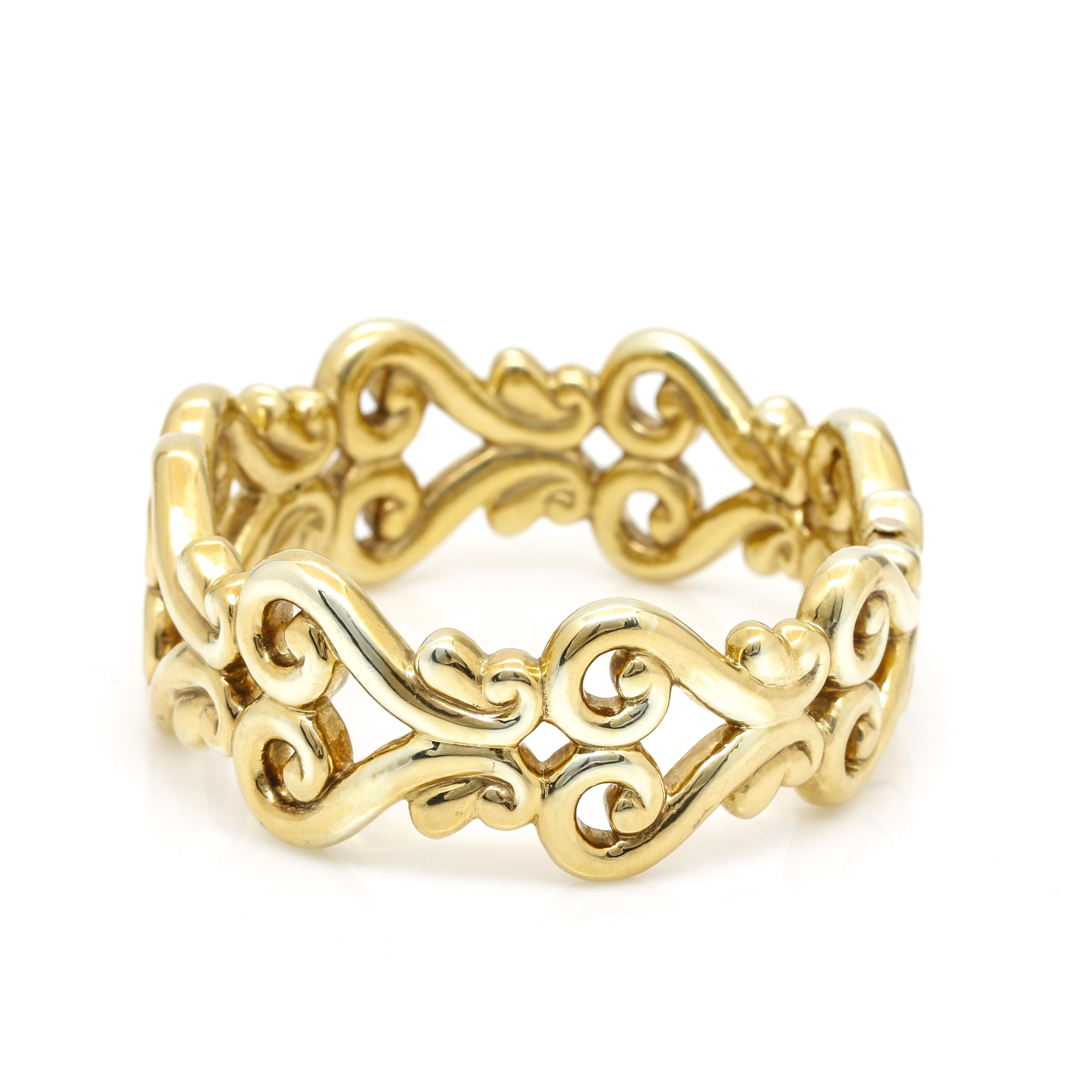 14K Yellow Gold Hollow Hinged Bangle Bracelet