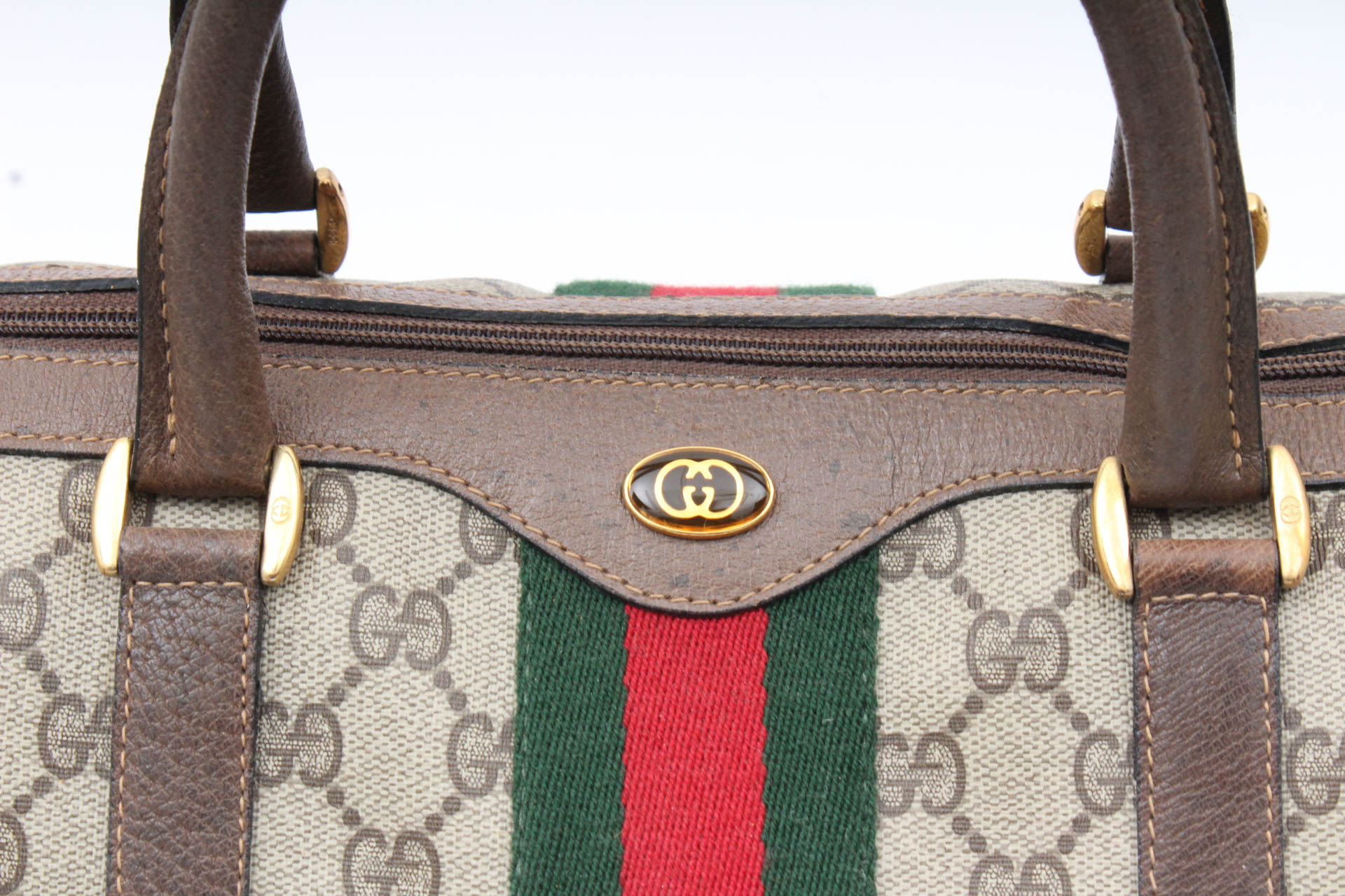 Vintage Gucci Brown Monogram Sherry Bag