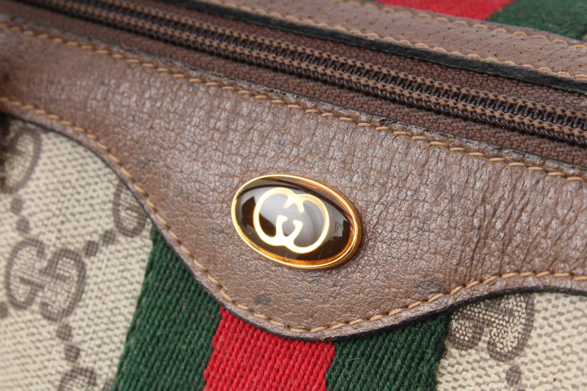 Vintage Gucci Brown Monogram Sherry Bag