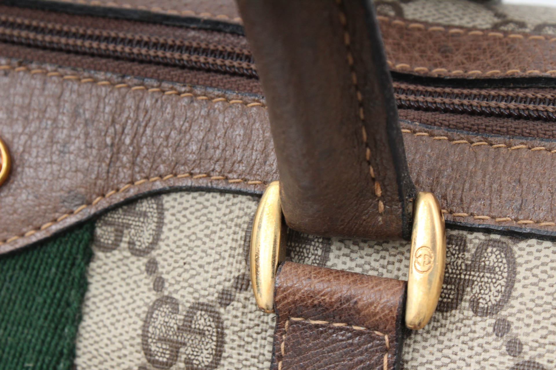 Vintage Gucci Brown Monogram Sherry Bag