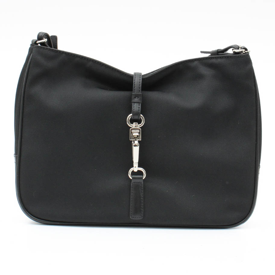 Coach Leather Trimmed Black Nylon Handbag with Accessories