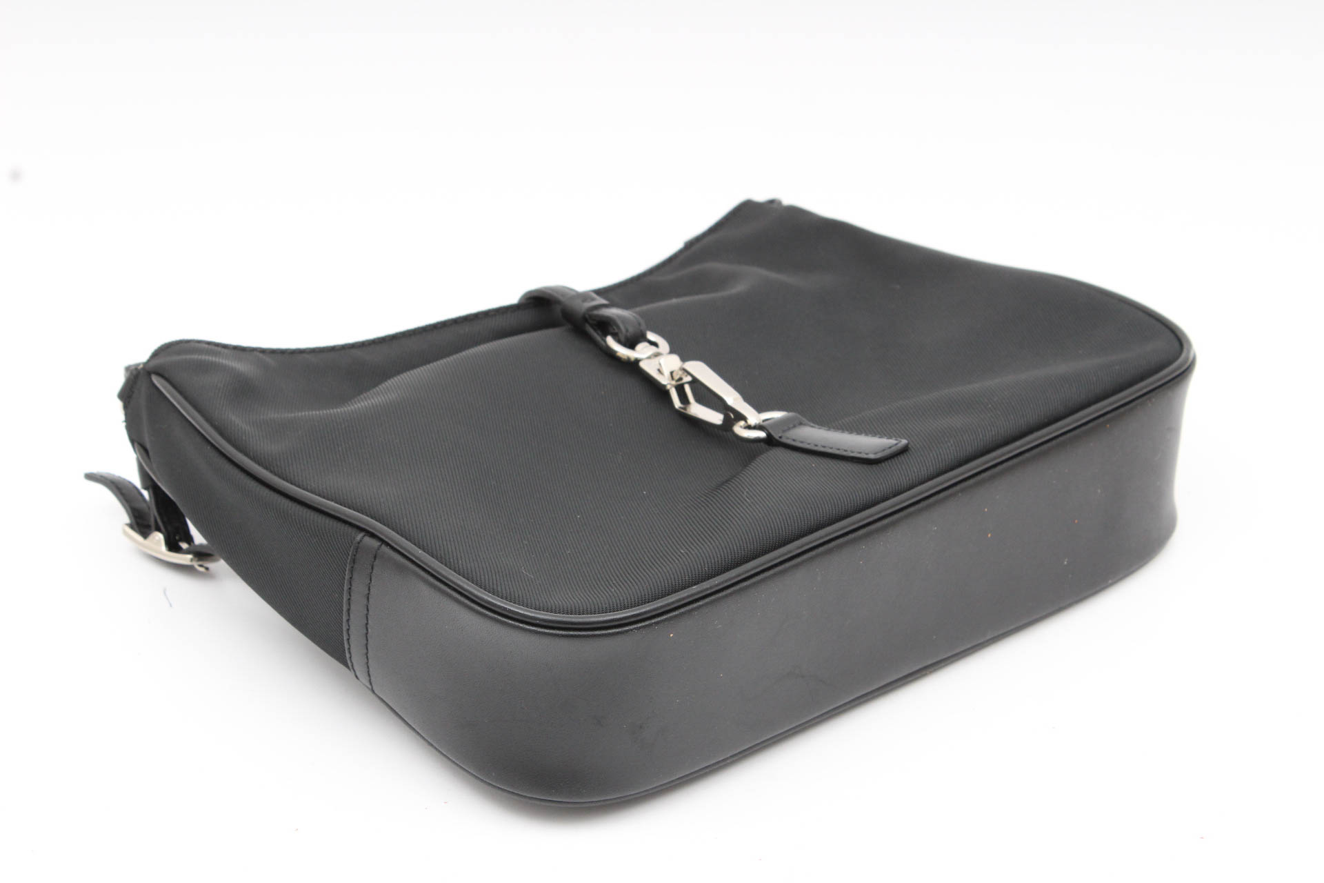 Coach Leather Trimmed Black Nylon Handbag with Accessories