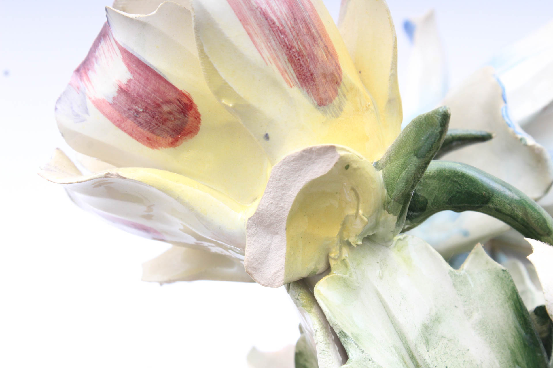 Capodimonte Porcelain Vase and Flower Arrangement