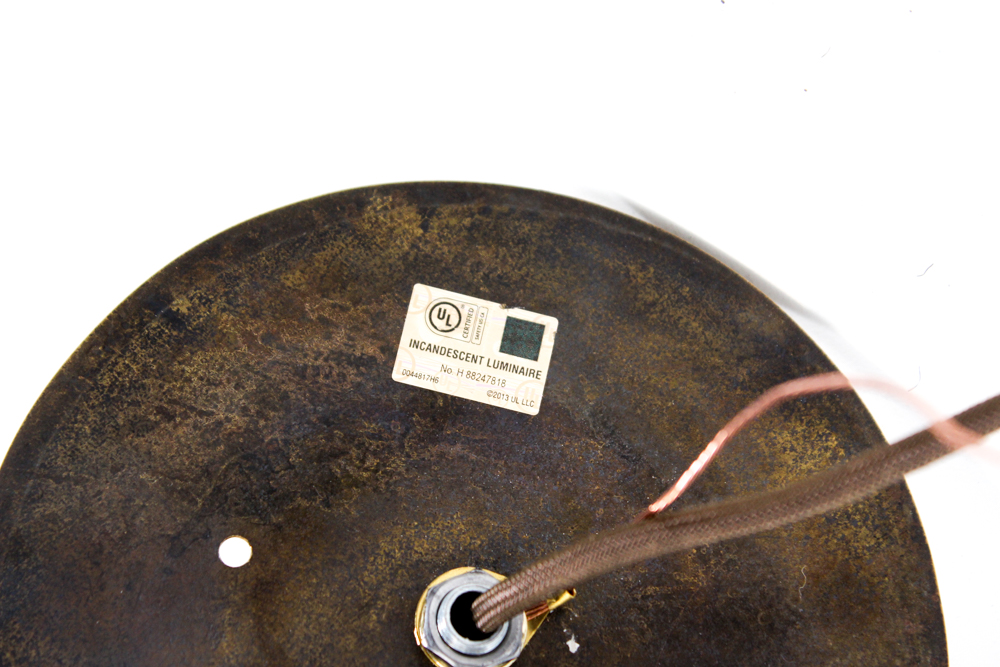 Leather Wrapped Brass Pendant Light by Apparatus Studios