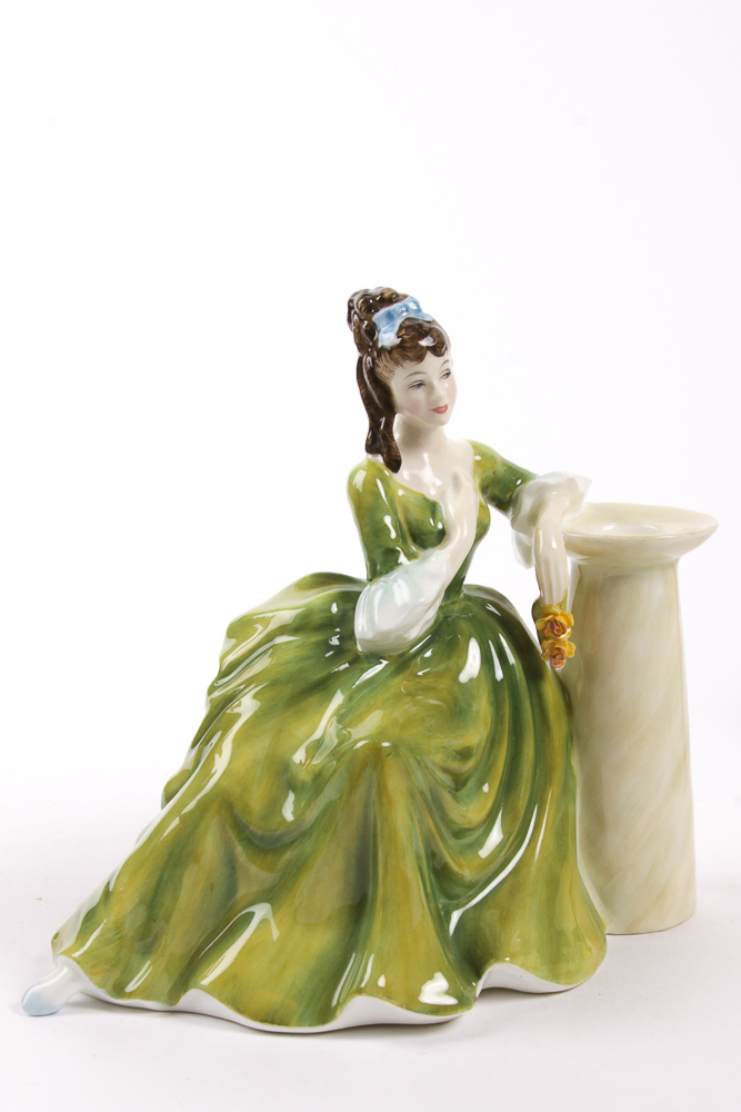 Vintage Royal Doulton "Secret Thoughts" and "At Ease" Bone China Figurines