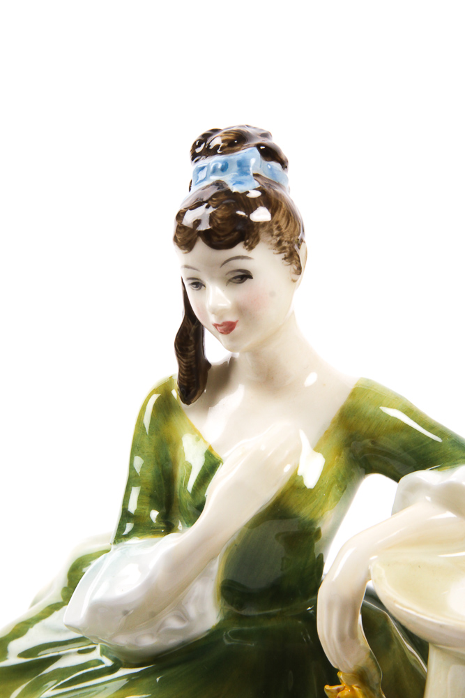 Vintage Royal Doulton "Secret Thoughts" and "At Ease" Bone China Figurines