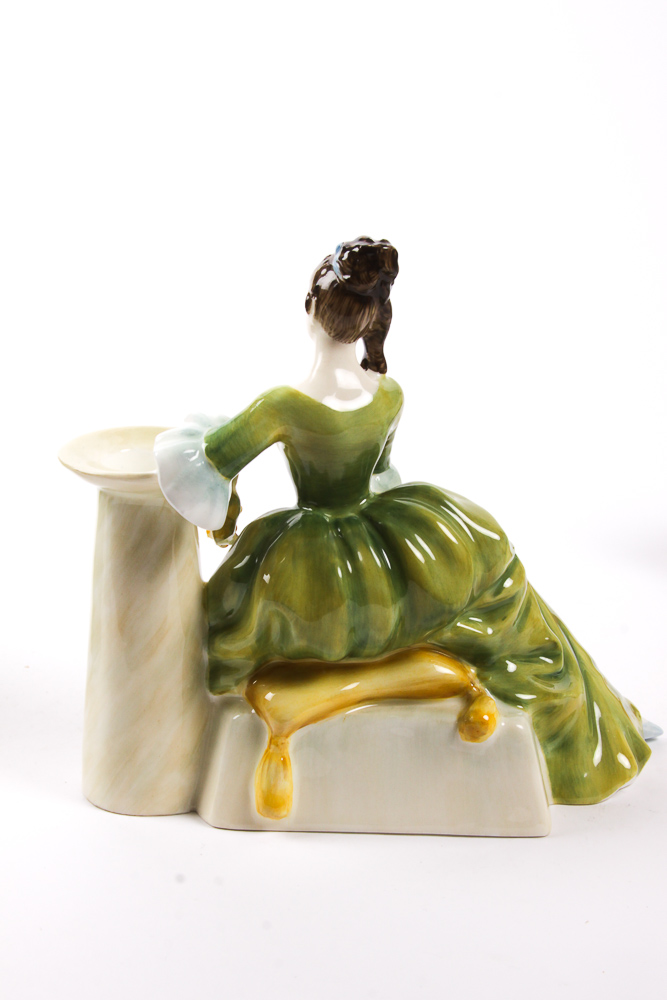 Vintage Royal Doulton "Secret Thoughts" and "At Ease" Bone China Figurines