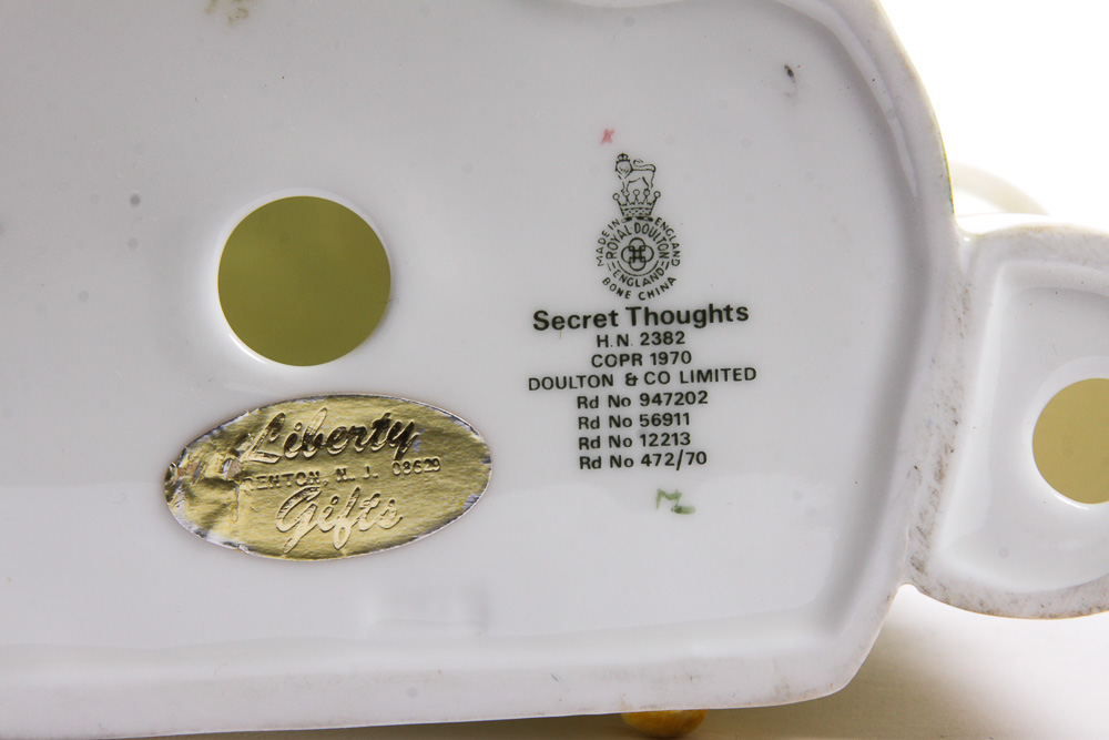 Vintage Royal Doulton "Secret Thoughts" and "At Ease" Bone China Figurines