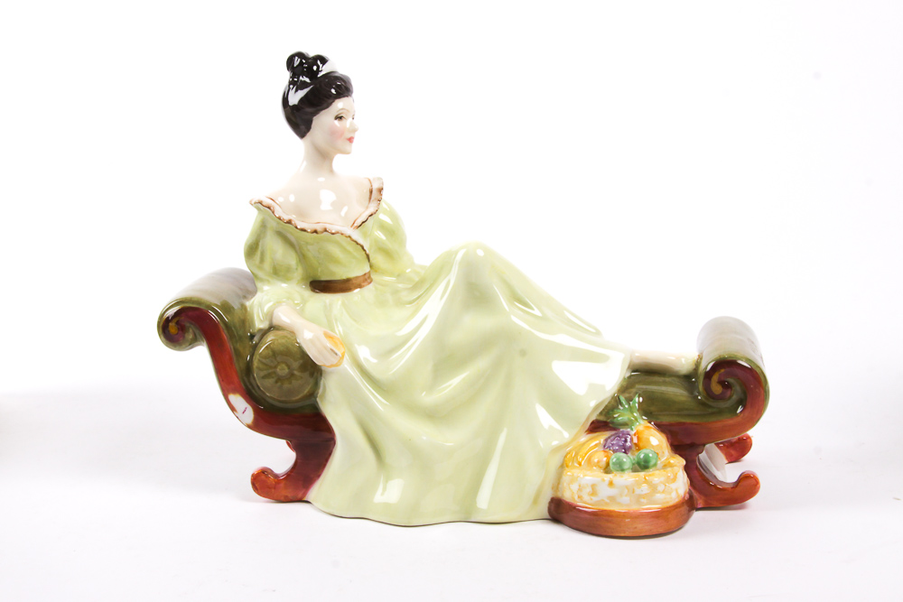 Vintage Royal Doulton "Secret Thoughts" and "At Ease" Bone China Figurines