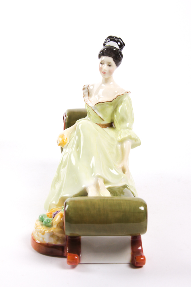 Vintage Royal Doulton "Secret Thoughts" and "At Ease" Bone China Figurines