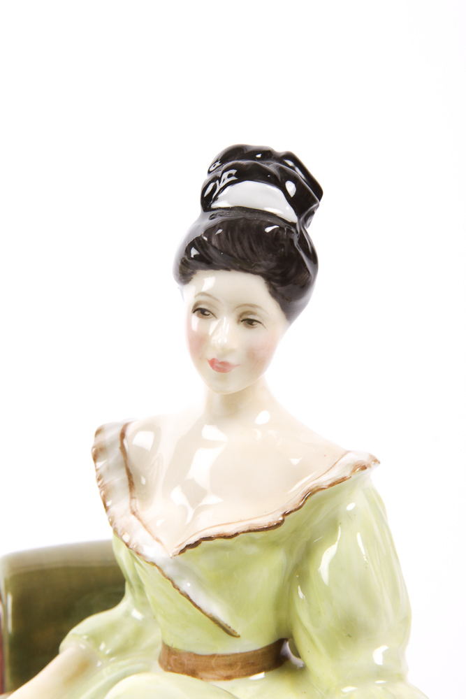 Vintage Royal Doulton "Secret Thoughts" and "At Ease" Bone China Figurines