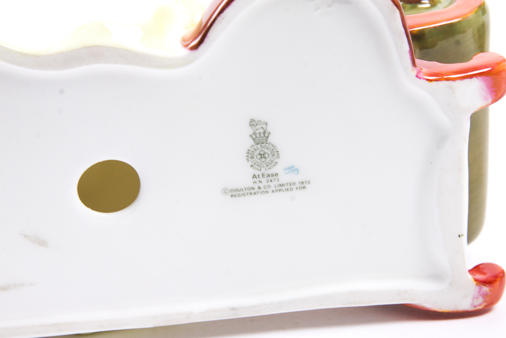 Vintage Royal Doulton "Secret Thoughts" and "At Ease" Bone China Figurines