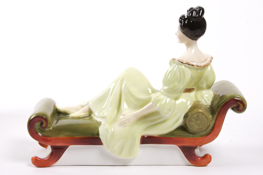 Vintage Royal Doulton "Secret Thoughts" and "At Ease" Bone China Figurines