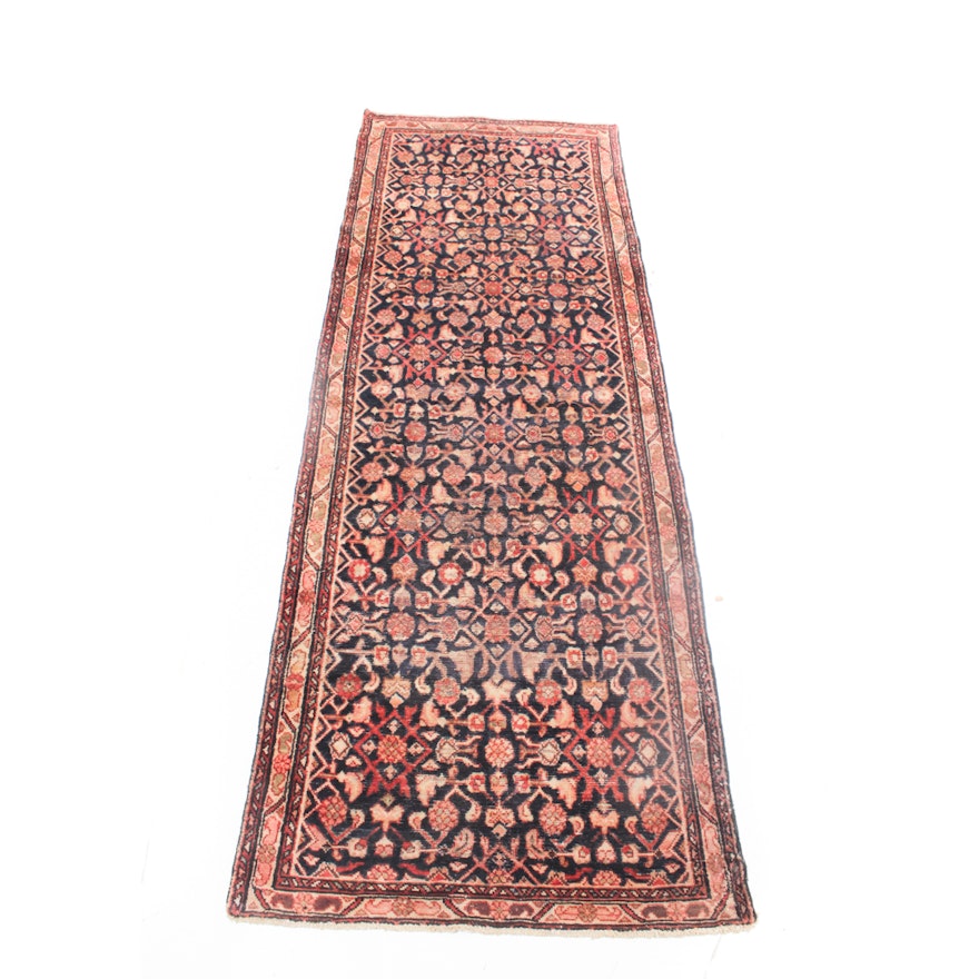 Vintage Hand-Knotted Persian Malayer Rug Runner