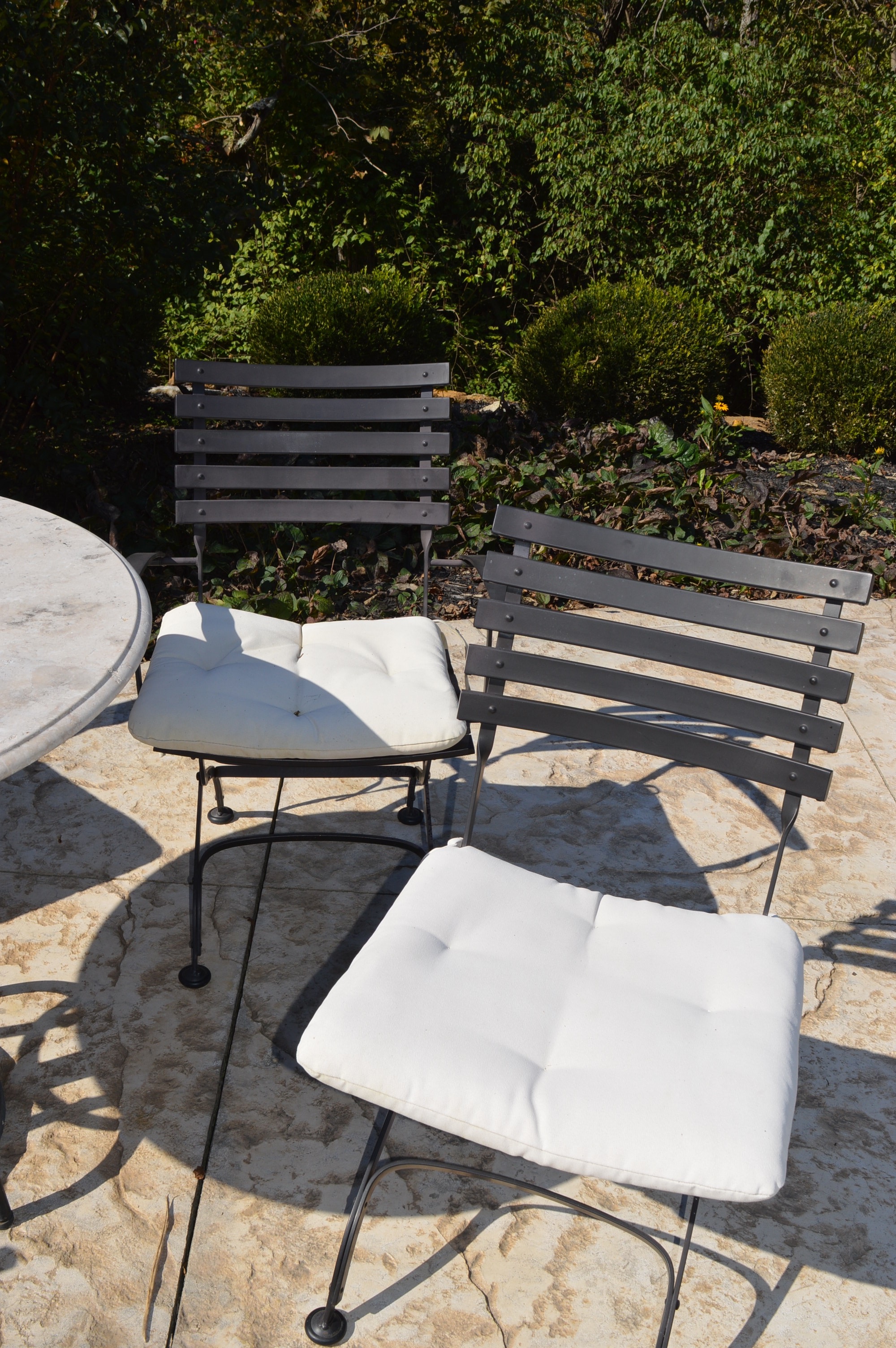 Patio Table with Concrete Top and Four Chairs