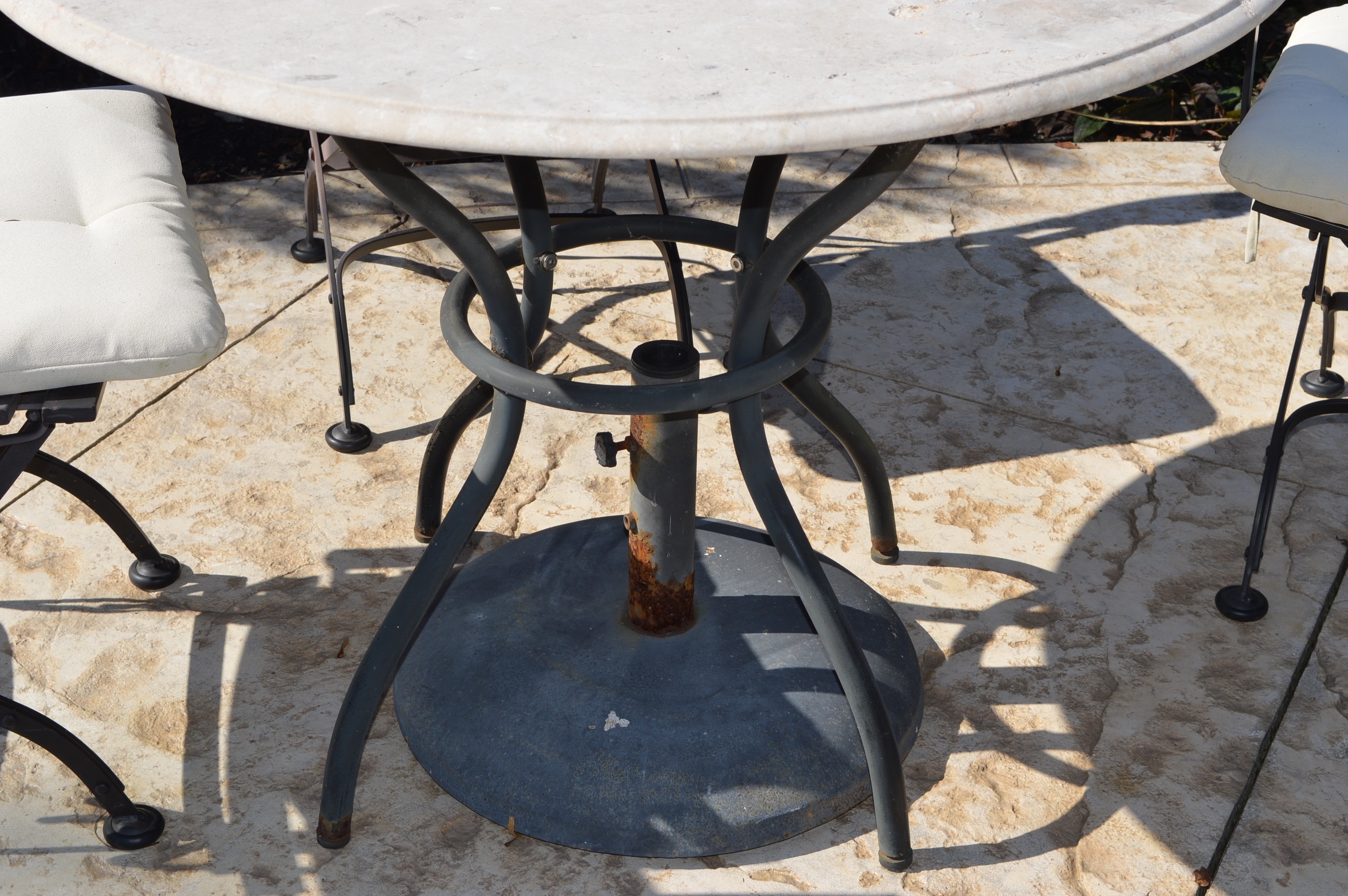 Patio Table with Concrete Top and Four Chairs