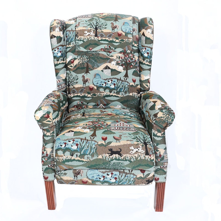 Upholstered Wing Back Recliner by La-Z-Boy