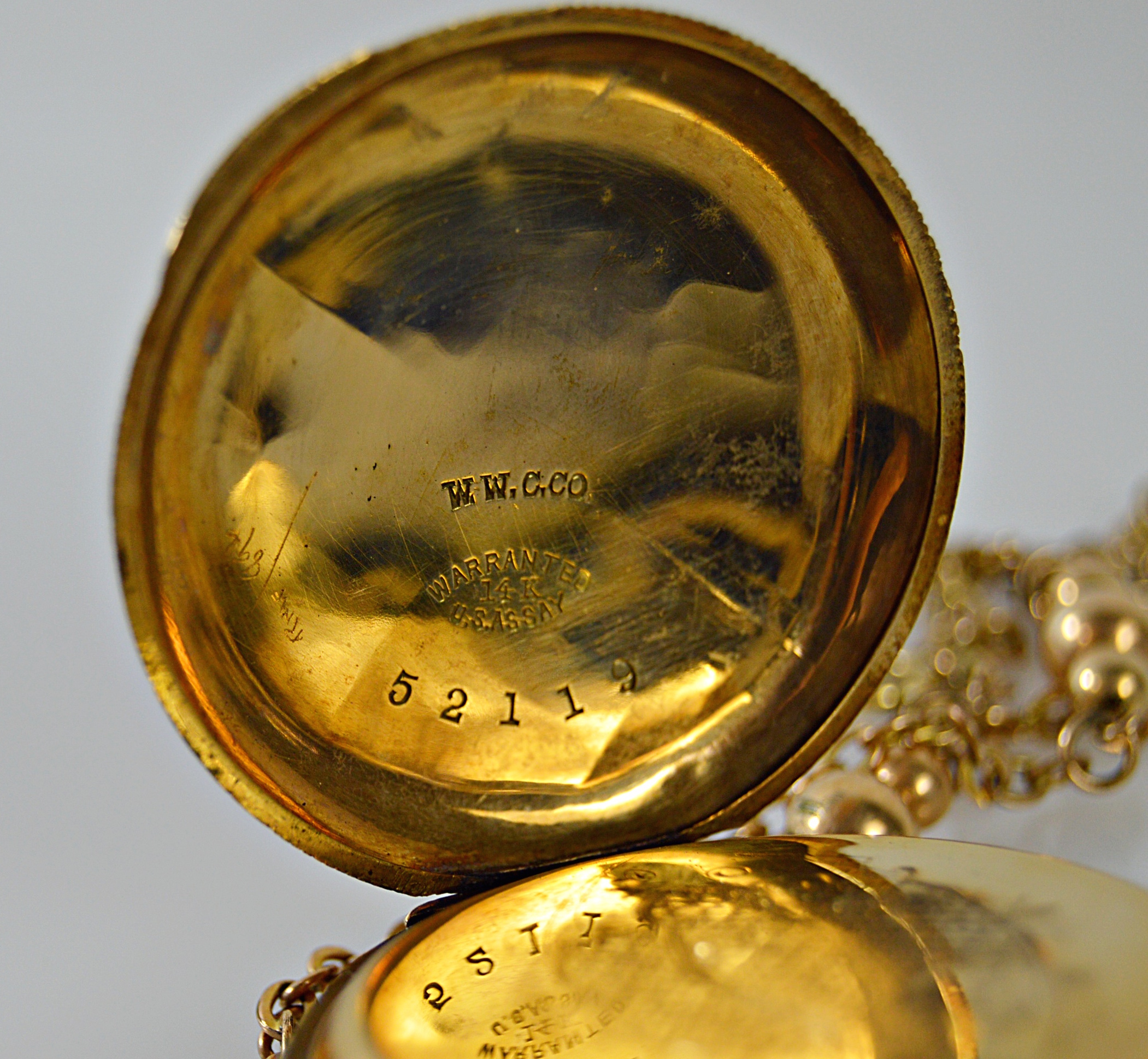 Antique 14K Yellow Gold Elgin Hunting Case Pocket Watch with Fob