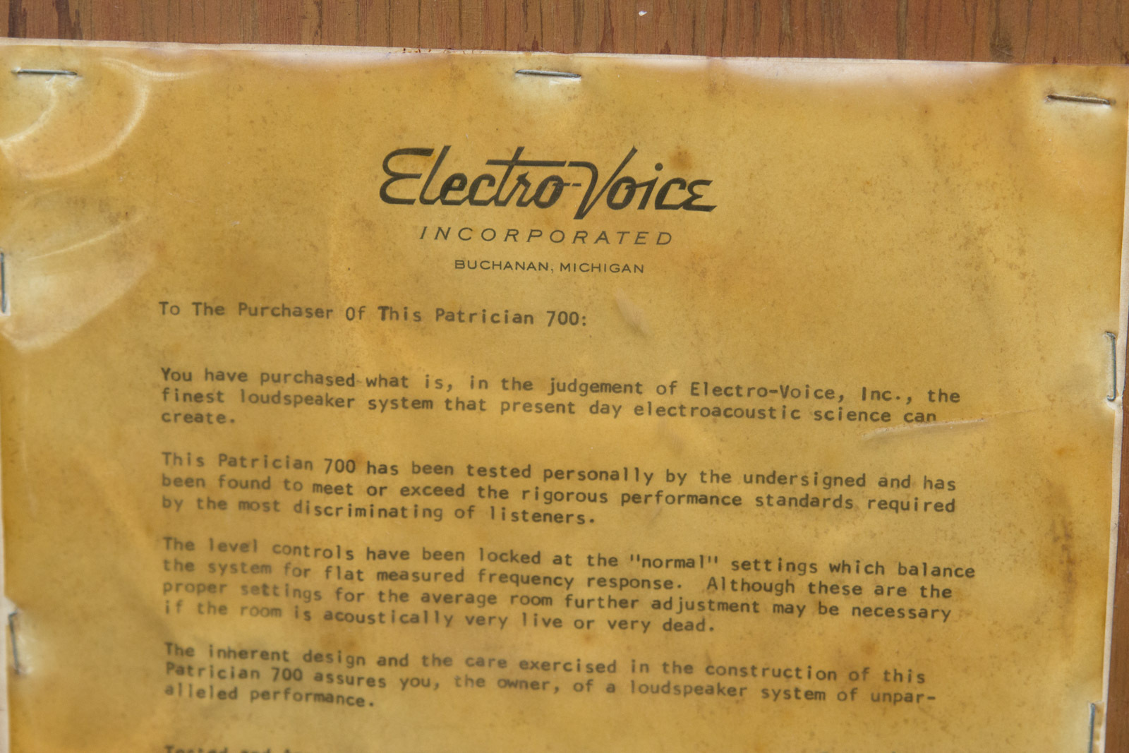 Electro-Voice Patrician 700 Speakers