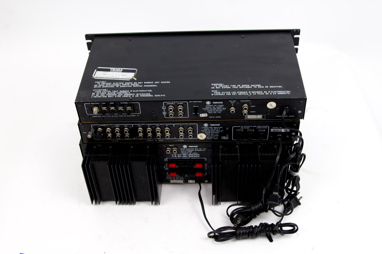 Nikko Tuner, Preamp and Power Amplifier