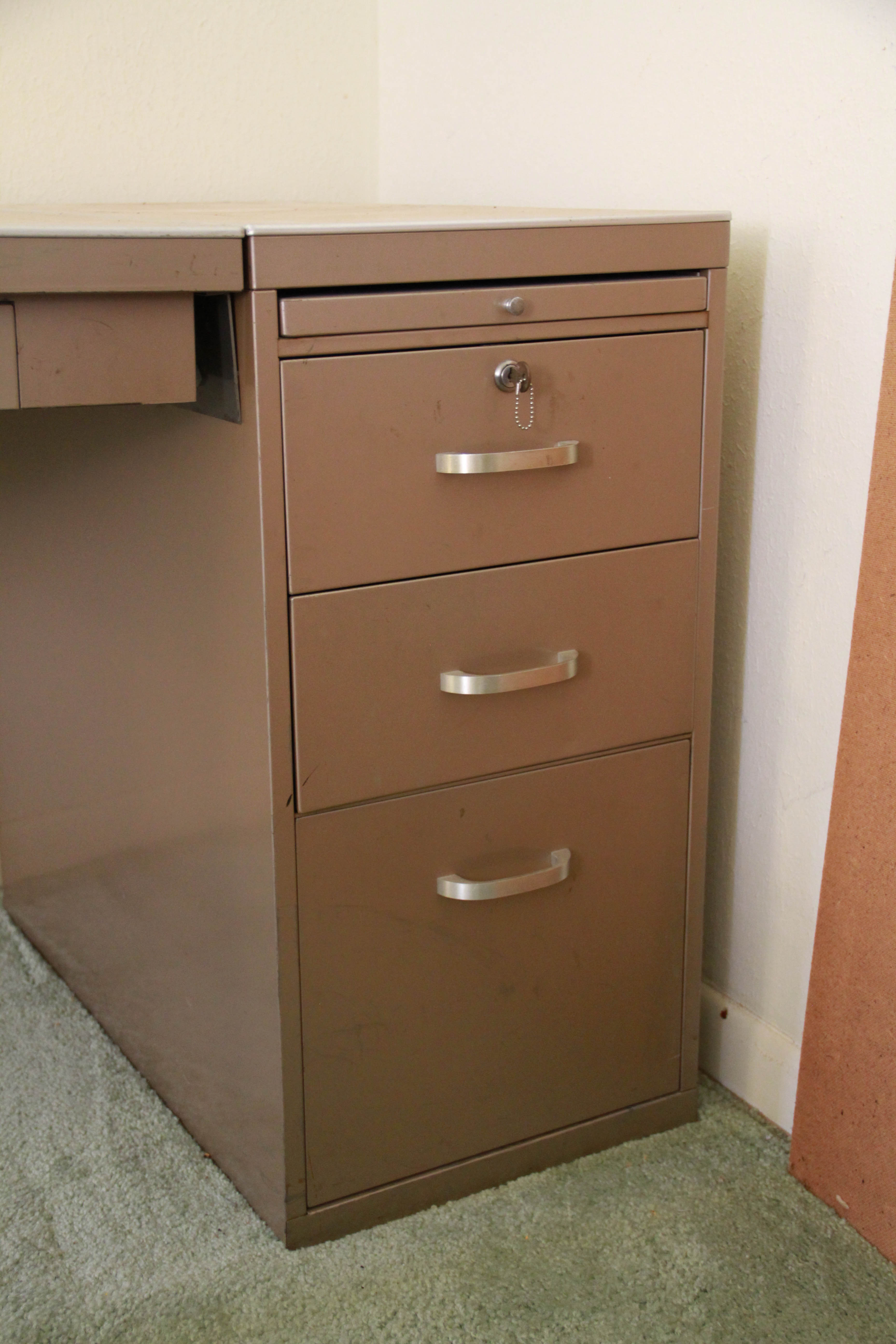 Vintage Metal Desk by Art Metal and Swivel Chair