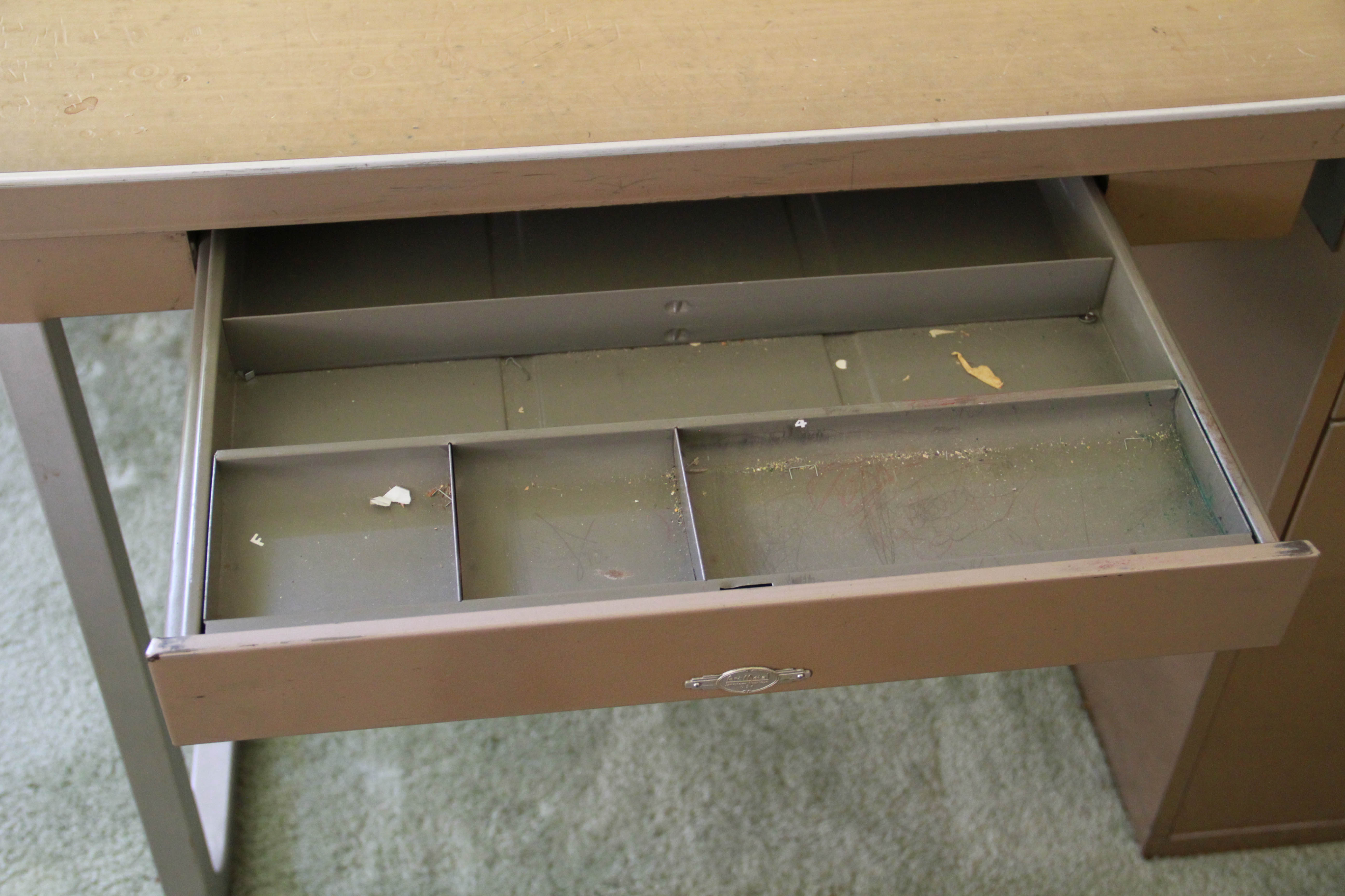 Vintage Metal Desk by Art Metal and Swivel Chair