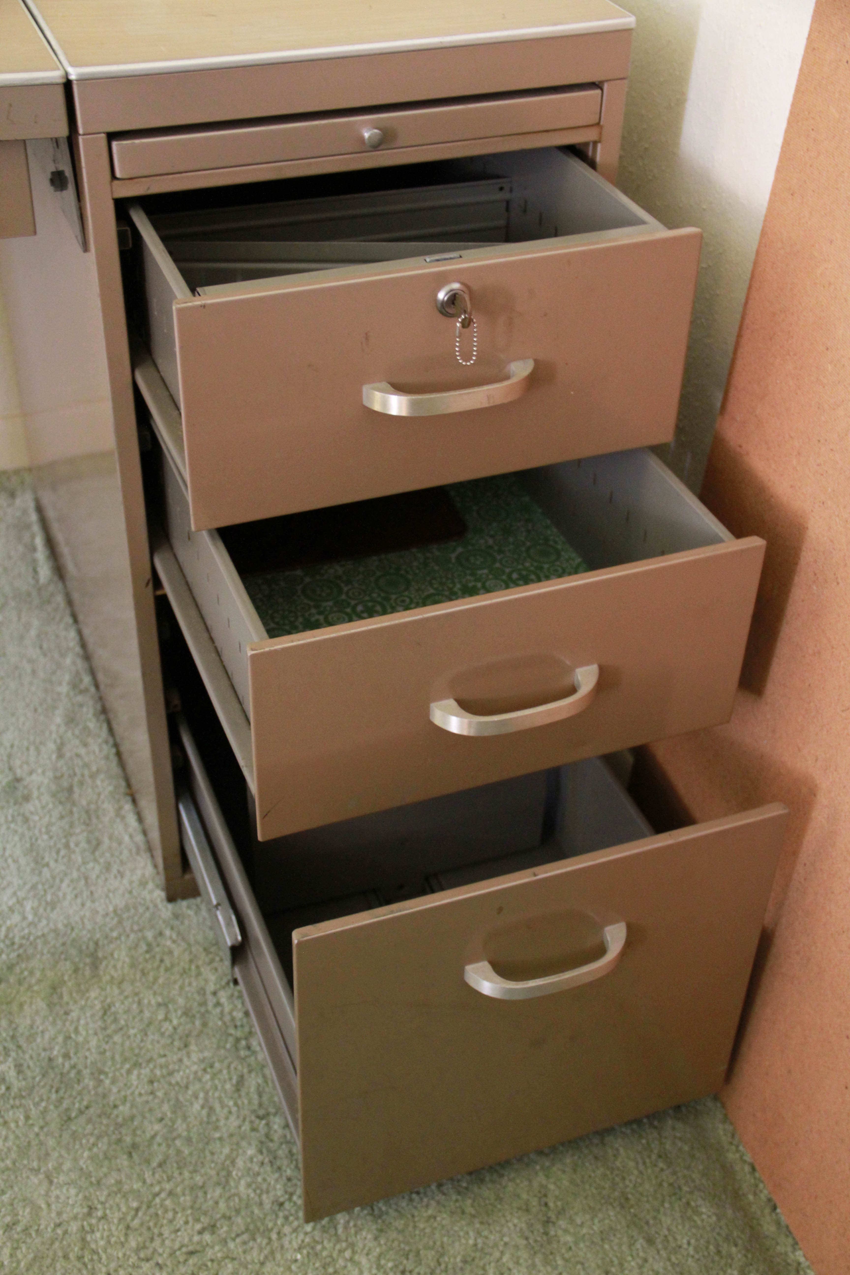 Vintage Metal Desk by Art Metal and Swivel Chair