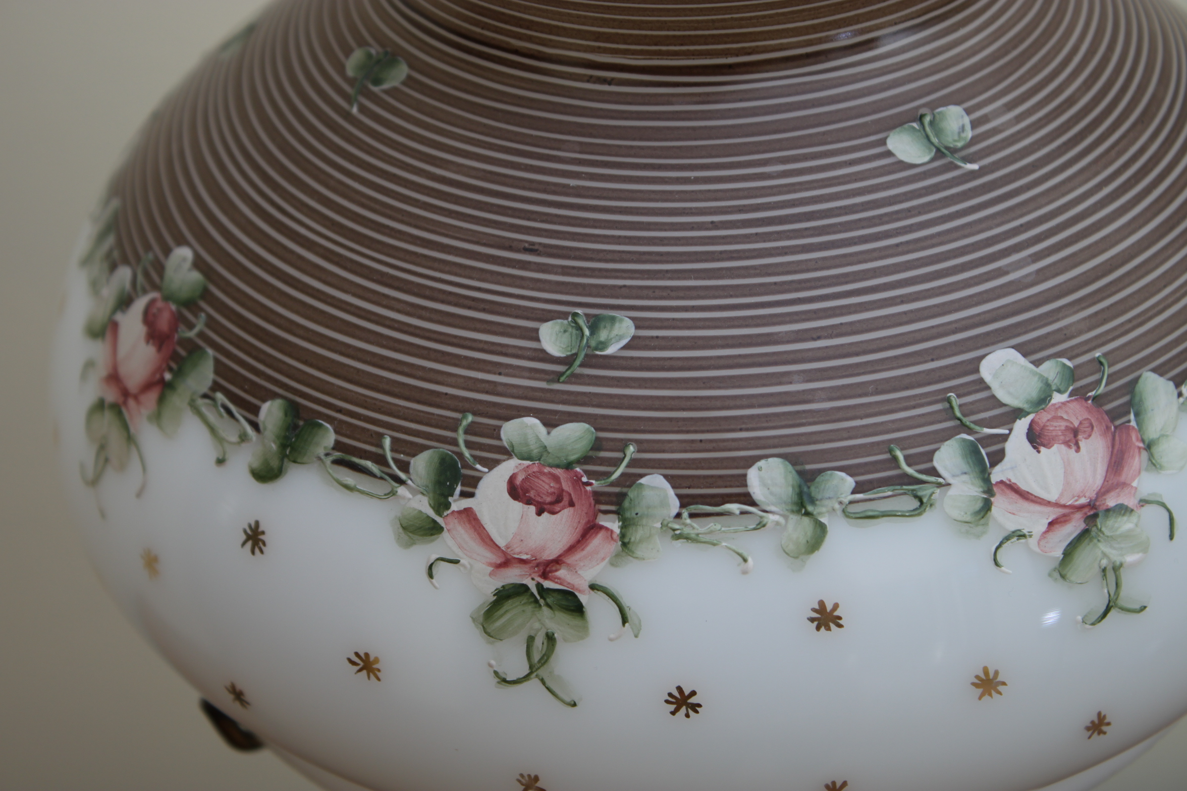 Vintage Hand-Painted Milk Glass Table Lamp