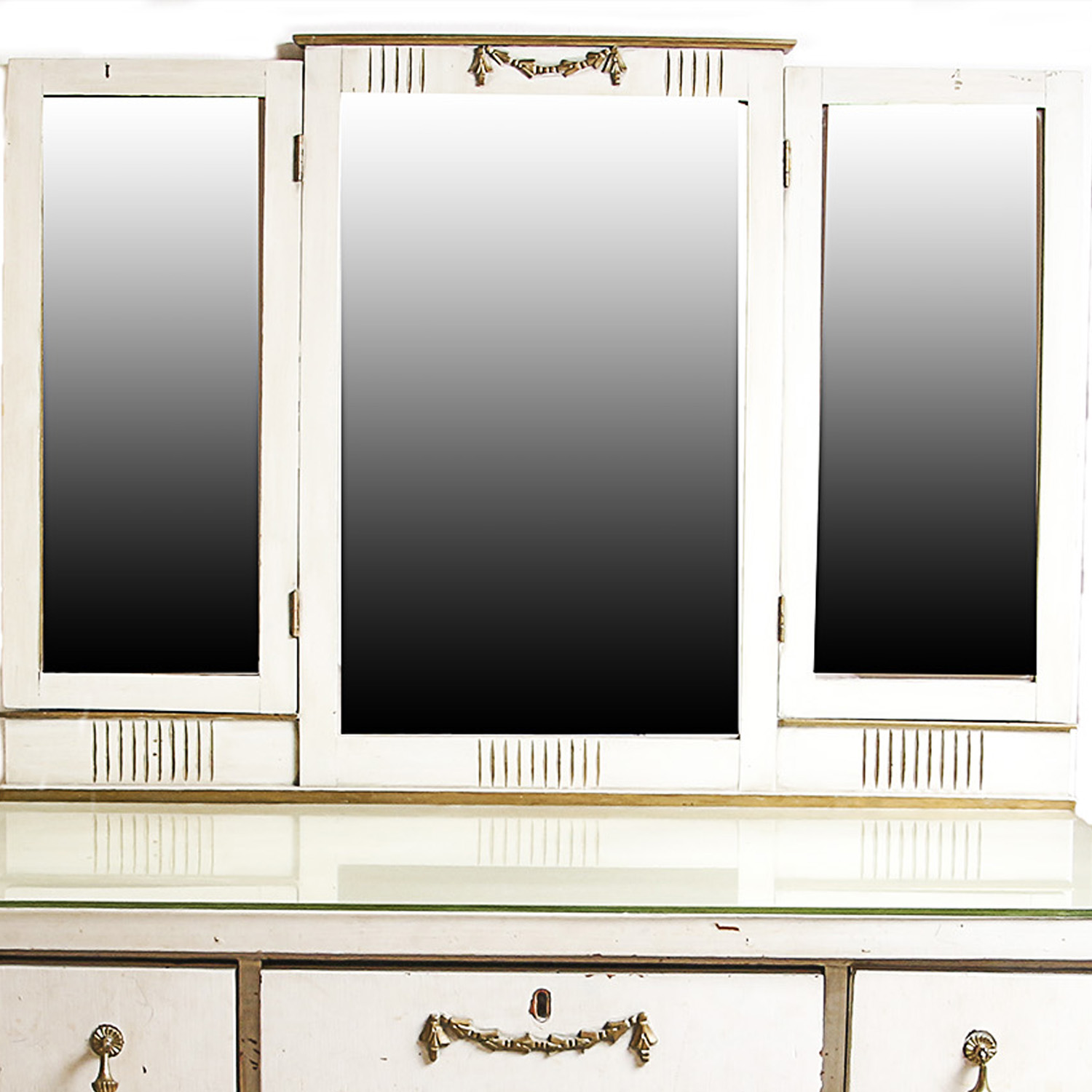 Neoclassical Style Vanity Table with Mirror