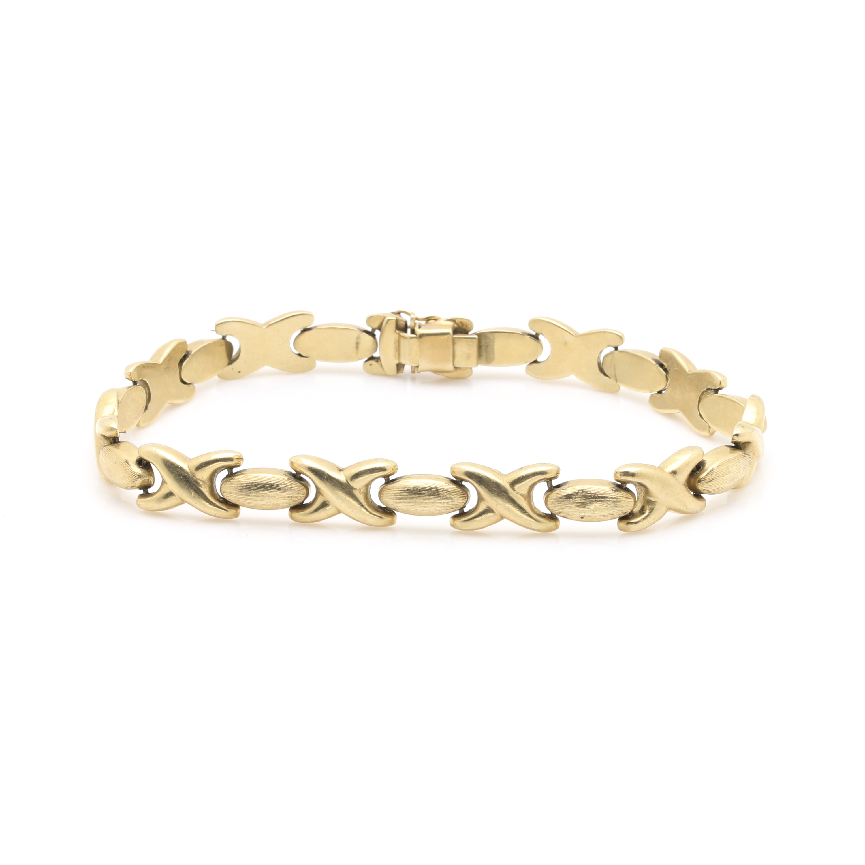 14K Yellow Gold "X" Link Bracelet
