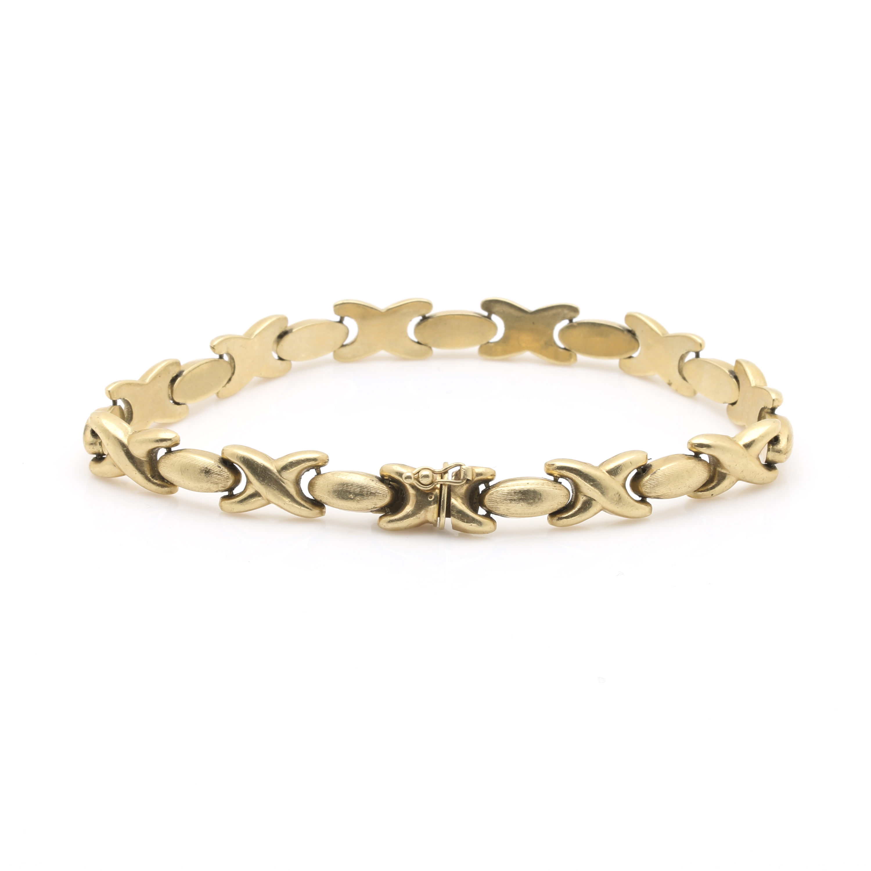 14K Yellow Gold "X" Link Bracelet