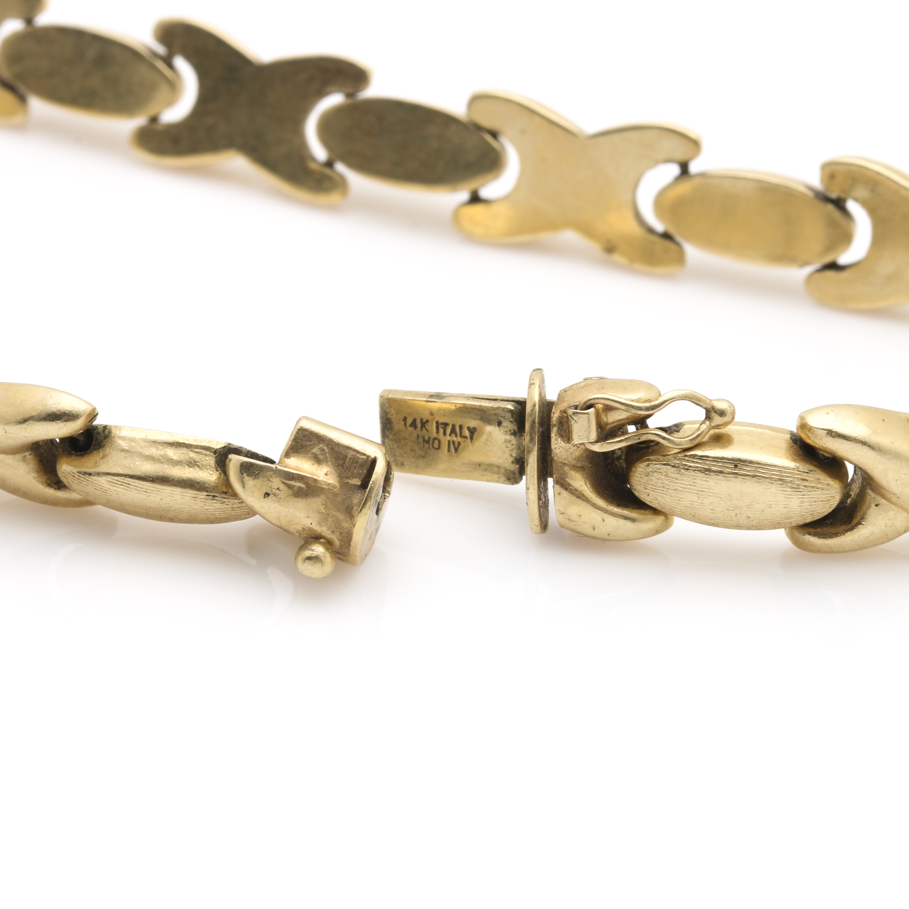 14K Yellow Gold "X" Link Bracelet