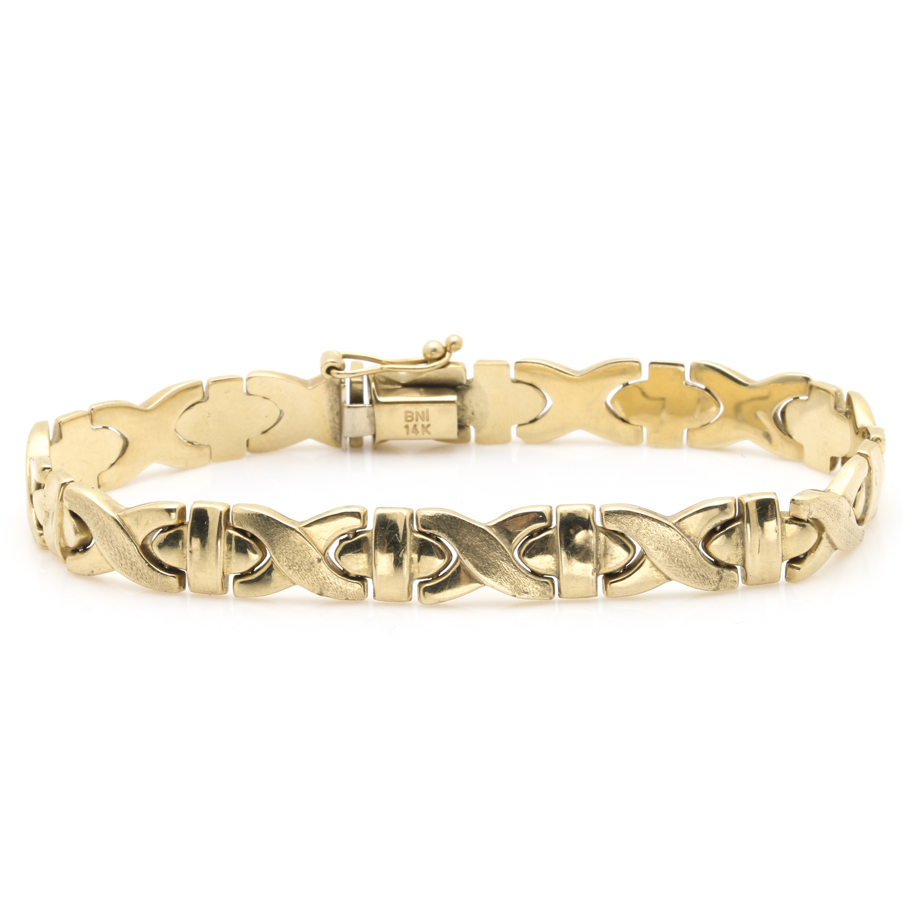 14K Yellow Gold "X" Link Bracelet