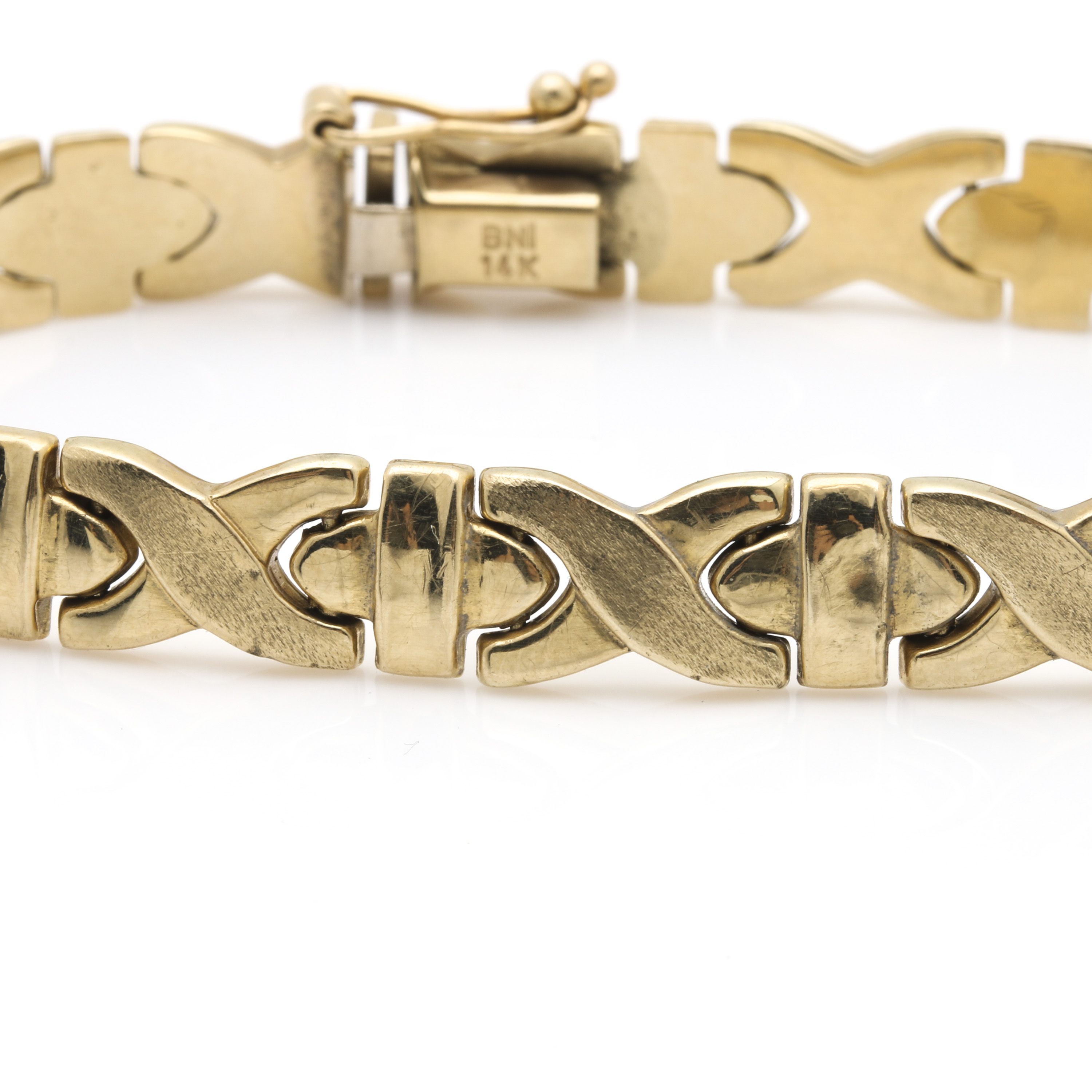 14K Yellow Gold "X" Link Bracelet