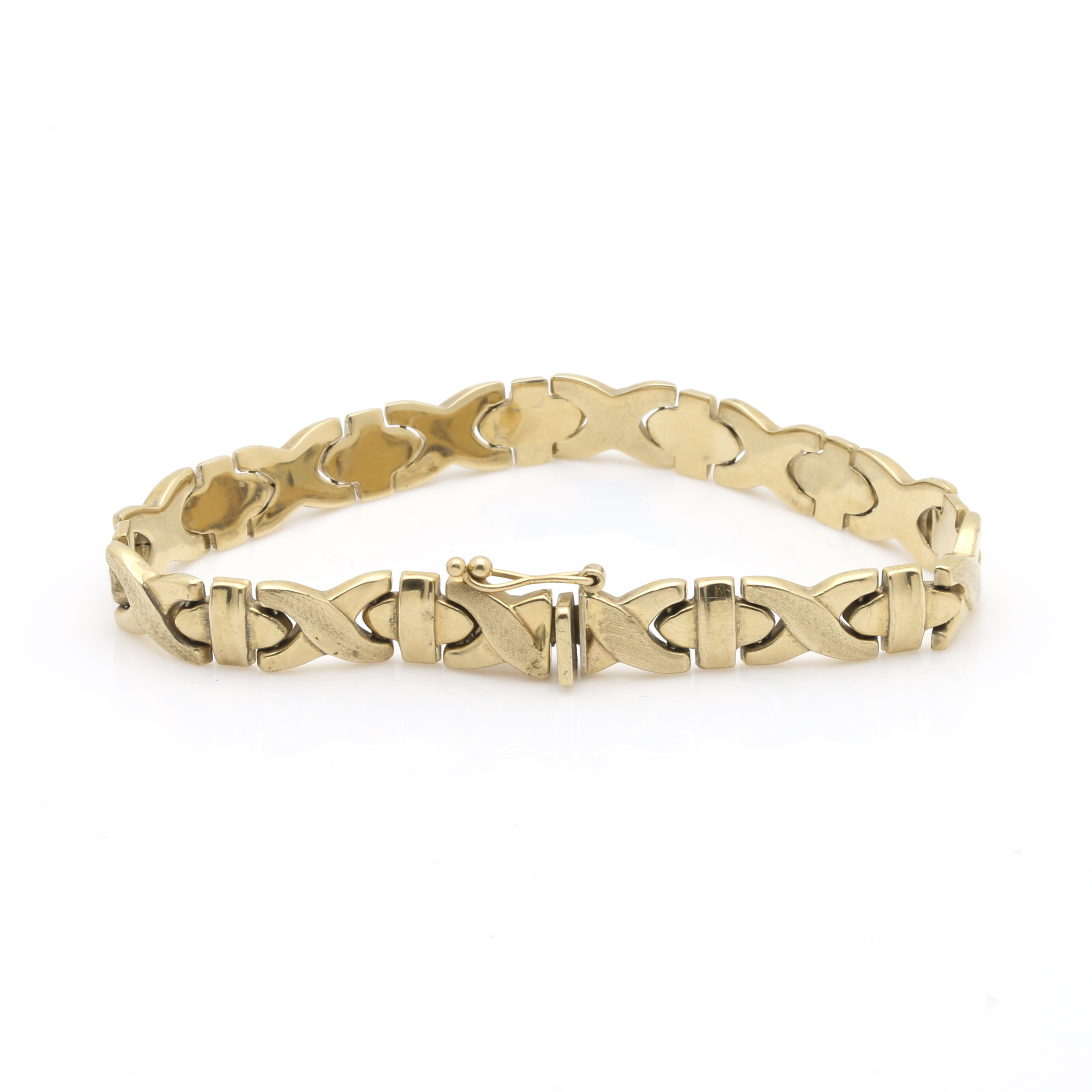 14K Yellow Gold "X" Link Bracelet