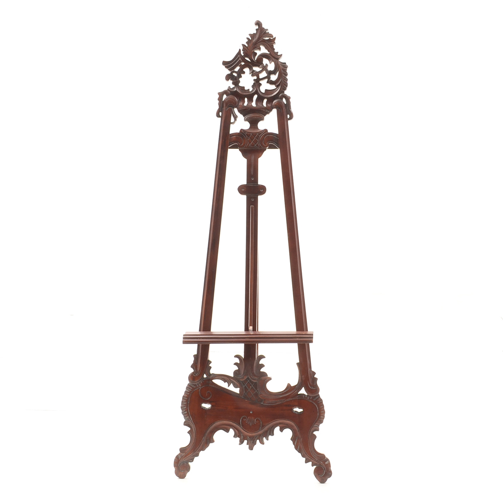 Rococo style late Victorian Carved Cherry Wood Easel