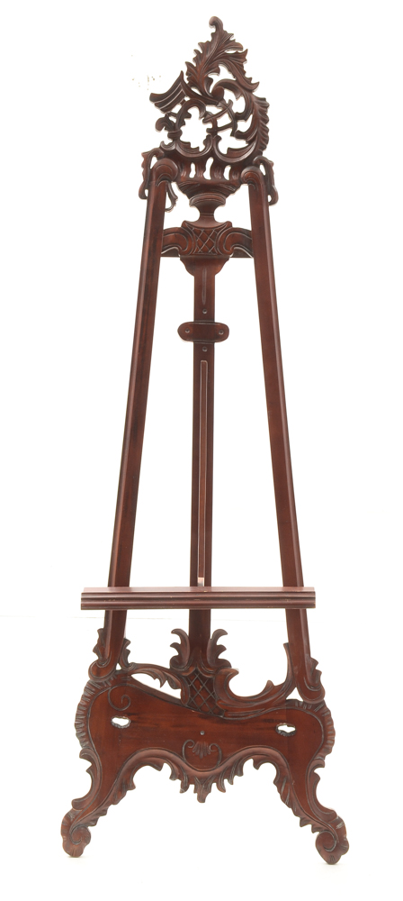 Rococo style late Victorian Carved Cherry Wood Easel