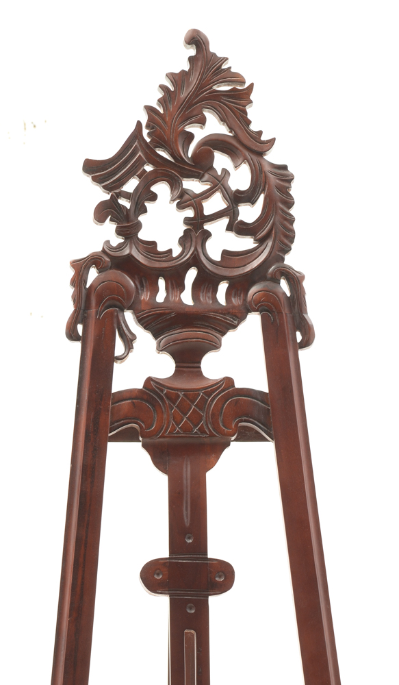 Rococo style late Victorian Carved Cherry Wood Easel
