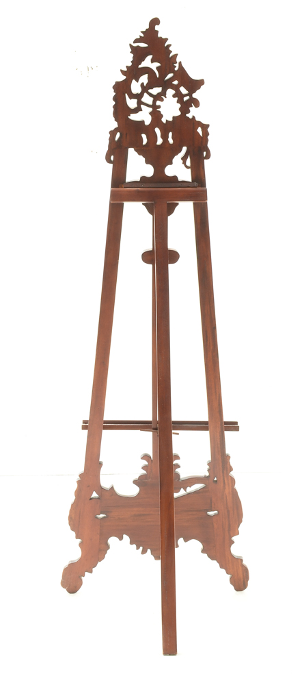 Rococo style late Victorian Carved Cherry Wood Easel