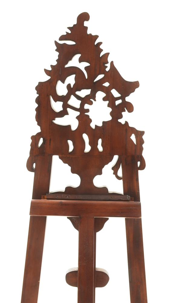 Rococo style late Victorian Carved Cherry Wood Easel