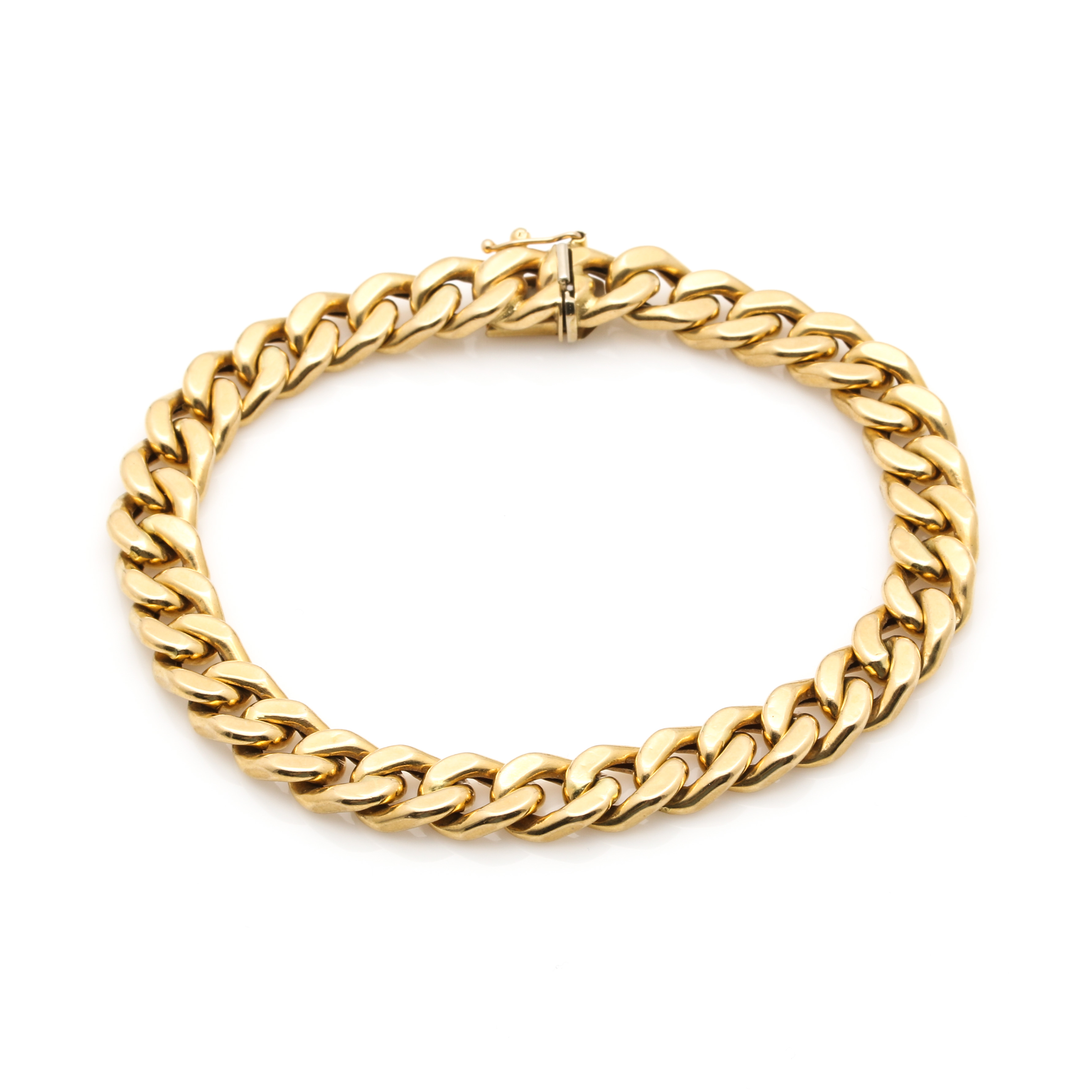 18K Yellow Gold Curb Chain Bracelet