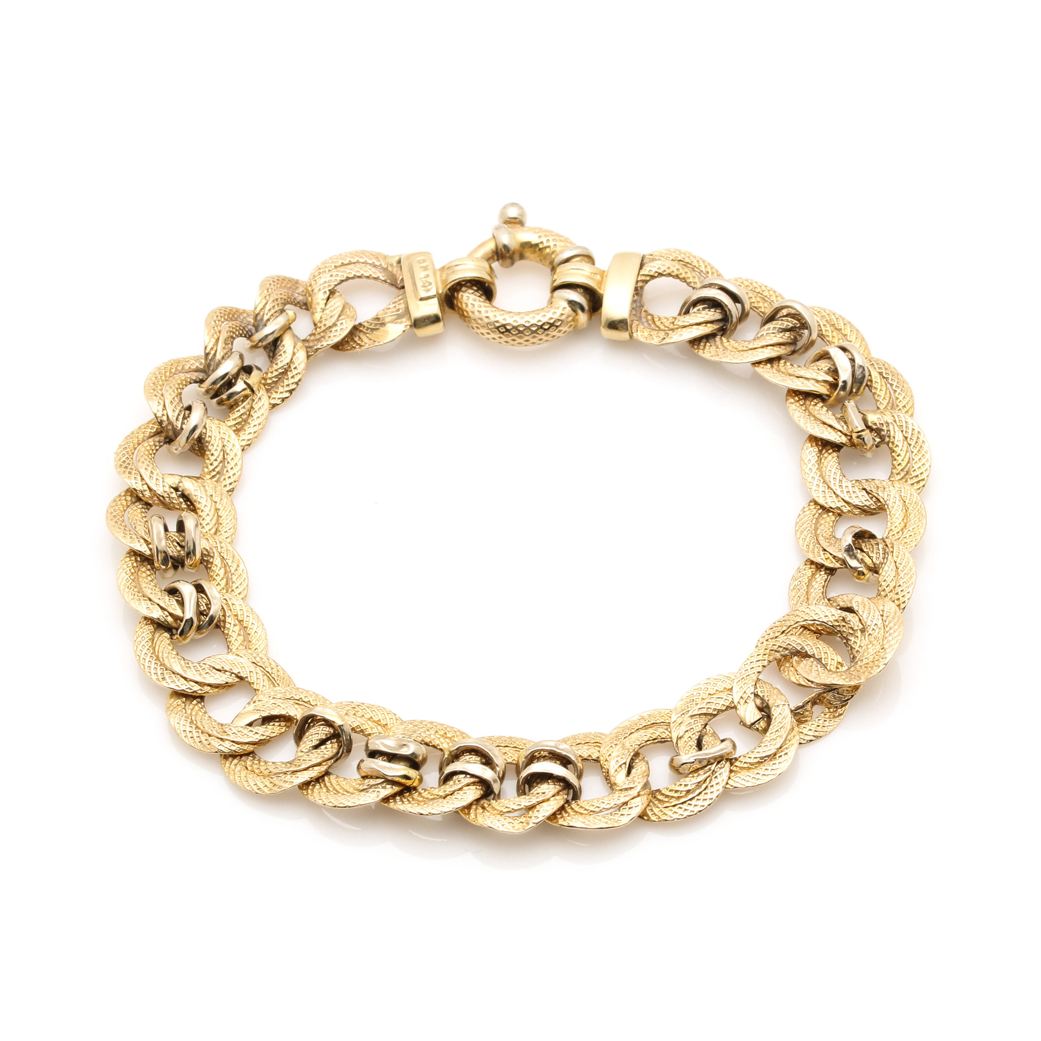 14K Yellow Gold Fancy Link Bracelet